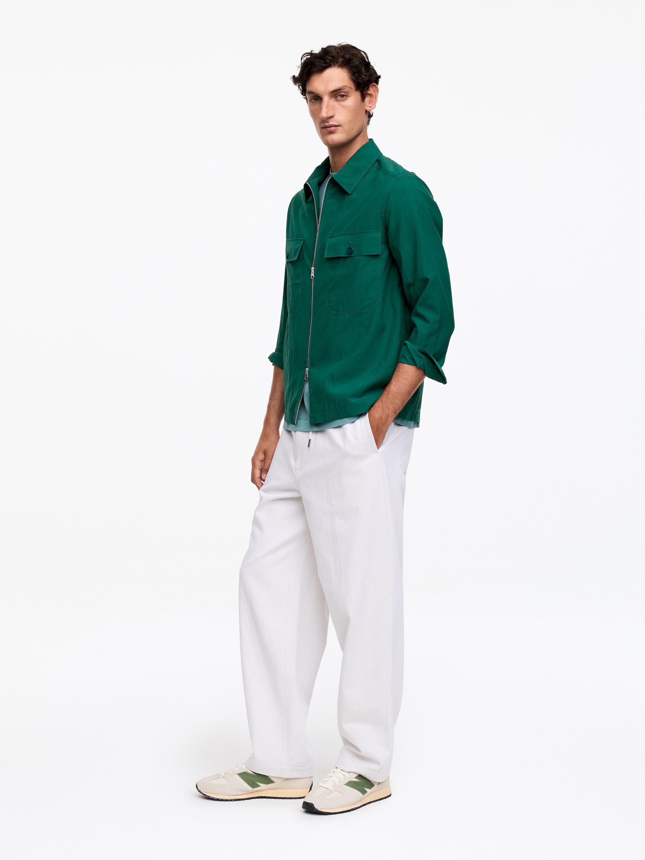 Overshirt in misto lyocell - Verde - Regular fit - Men - StillMedia/Lookbook - 5
