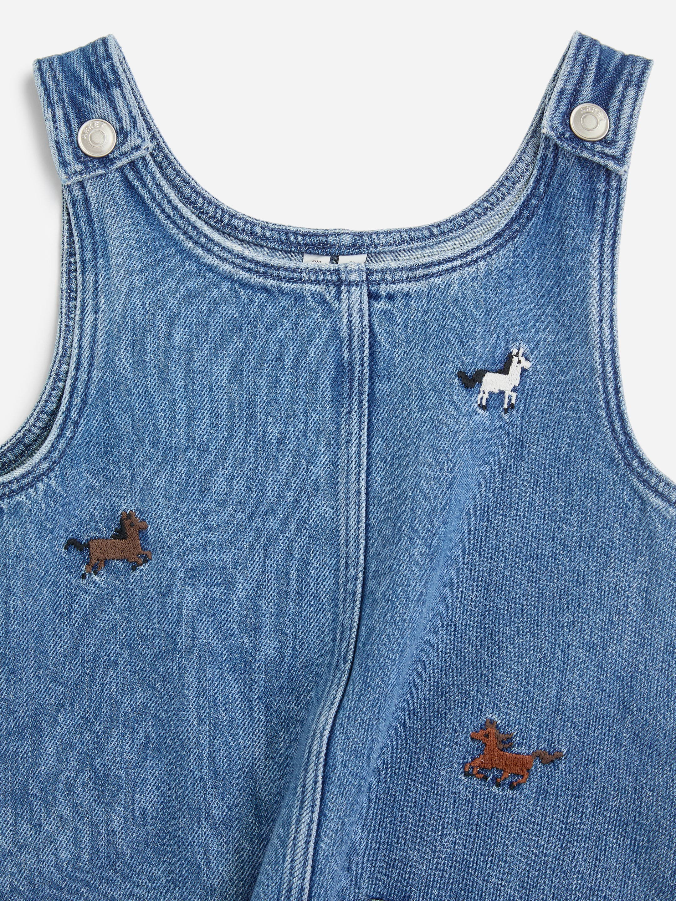 Embroidered Denim Dress - Blue/Horses - Regular fit - children - StillMedia/DescriptiveDetail - 4