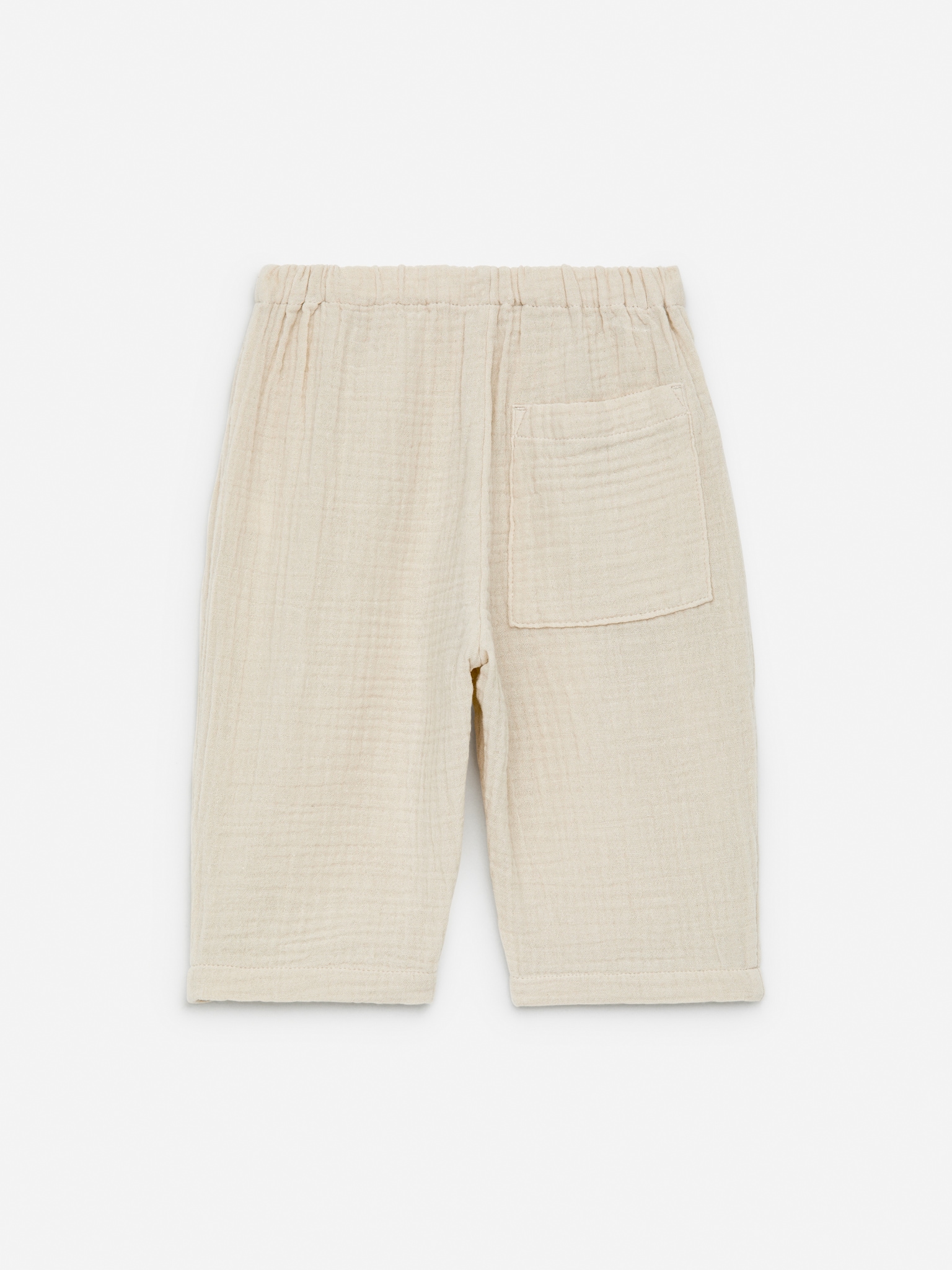Pantalon en mousseline de coton - Beige/Bleu vif - 2