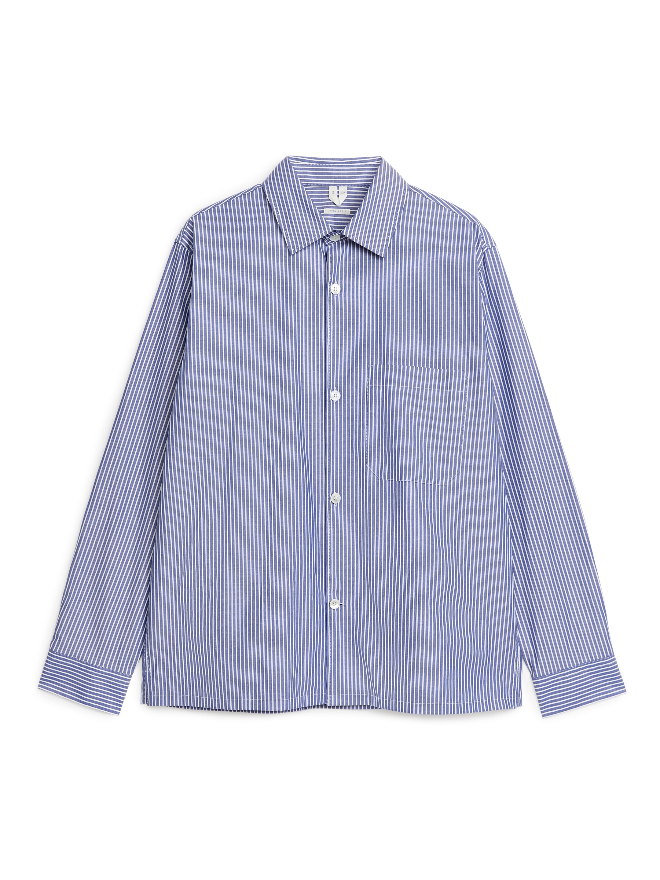 Overshirt i bomullstwill - Blå/vit - Relaxed fit - Men - StillMedia/DescriptiveStillLife - 2