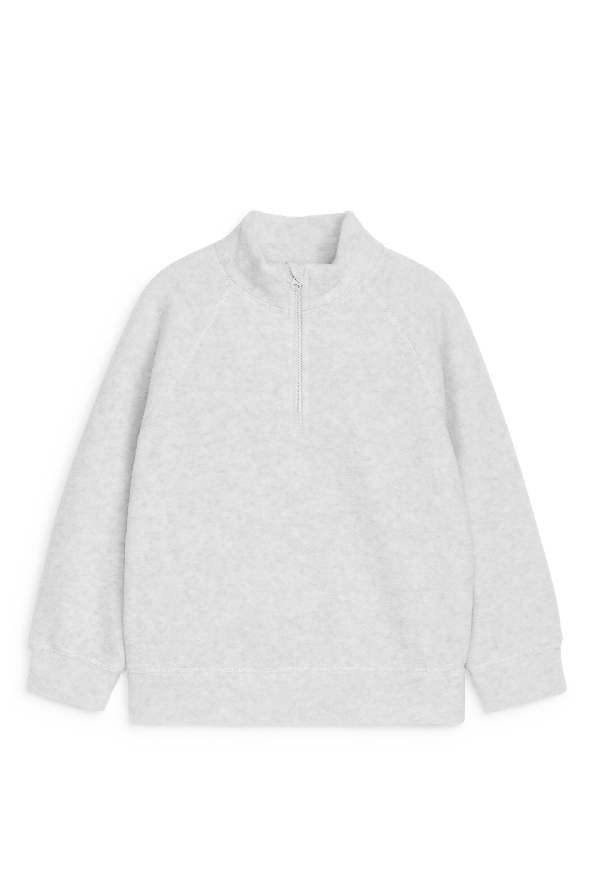 Se større billede: Fleecetrøje med kort lynlås - Gråmeleret - BØRN | H&M DK 1