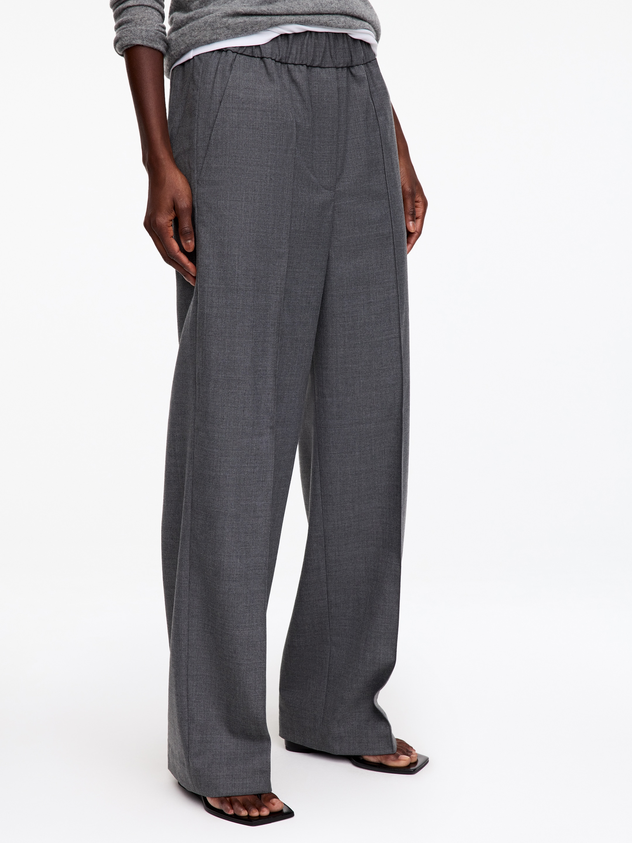 Pantalones sastre con cintura elástica - Gris oscuro - Corte relajado - women - StillMedia/Lookbook - 15