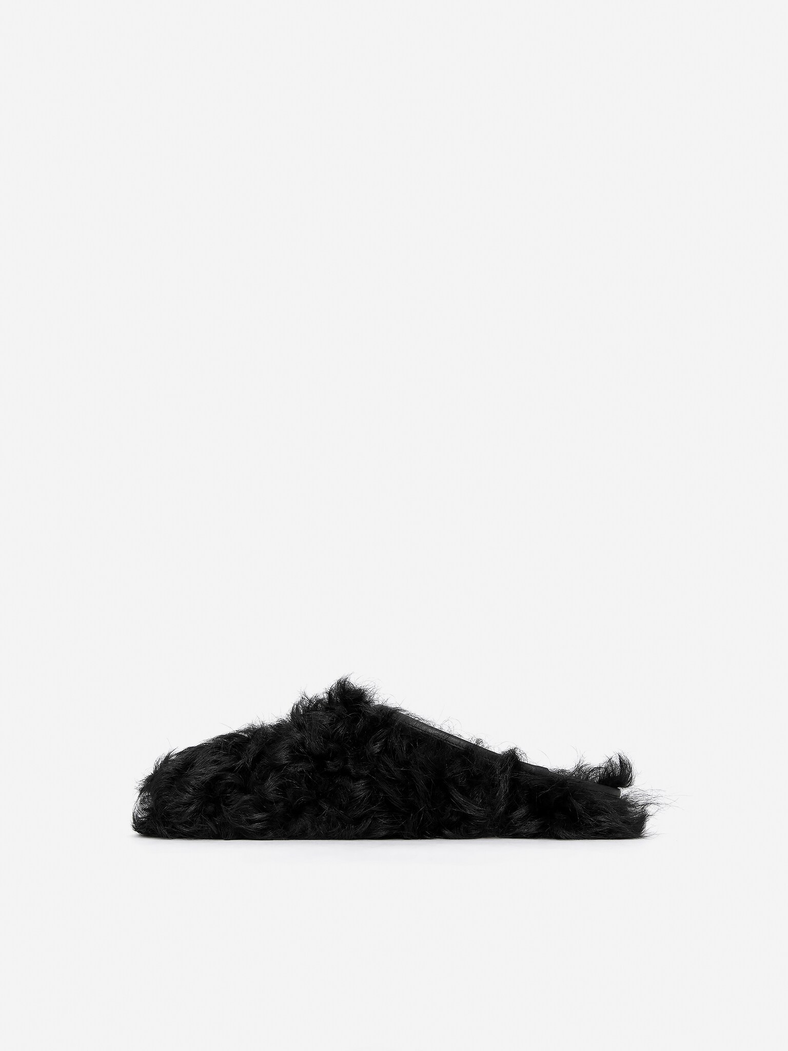 Mules en peau lainée - Noir - 3