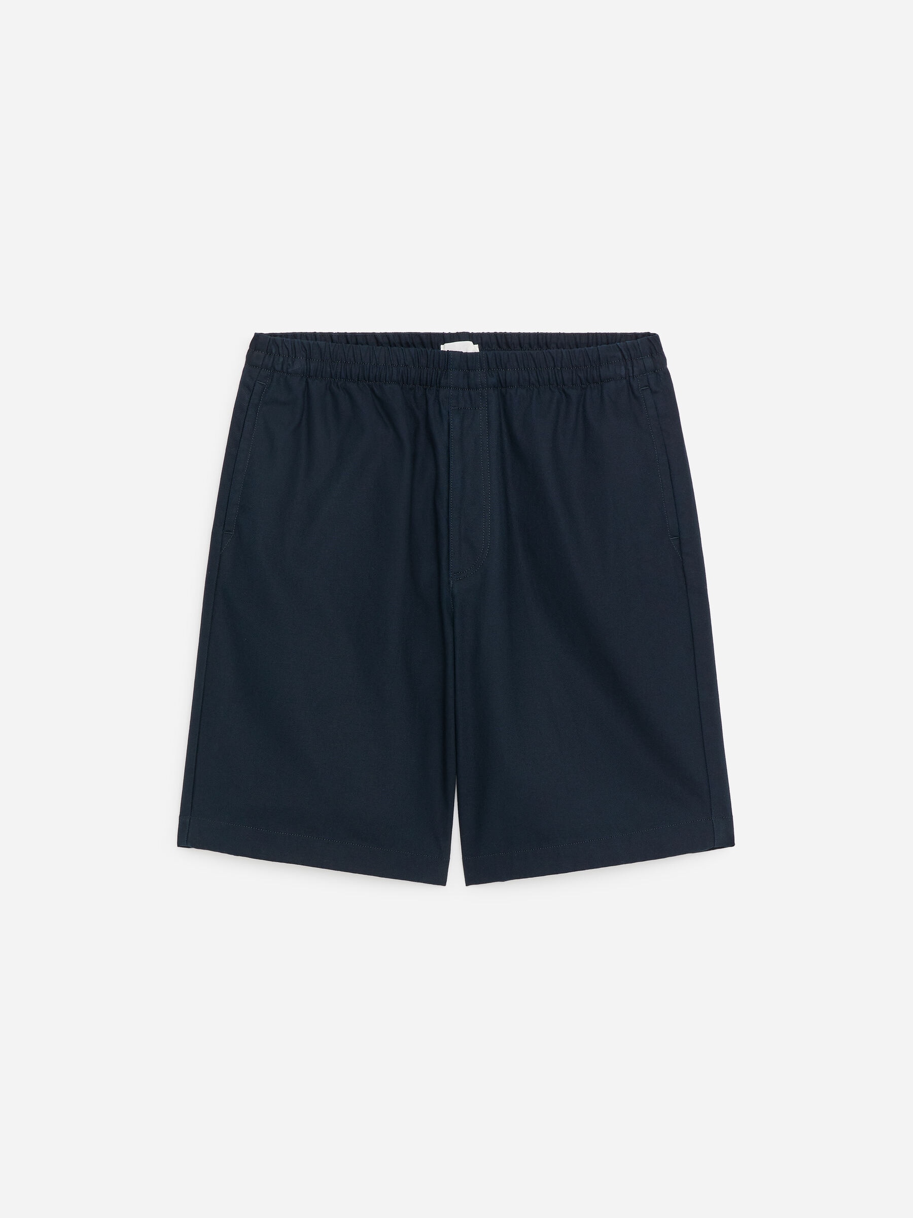 Pantalones cortos de lino y algodón relaxed fit - Azul oscuro - Corte relajado - Men - StillMedia/DescriptiveStillLife - 1
