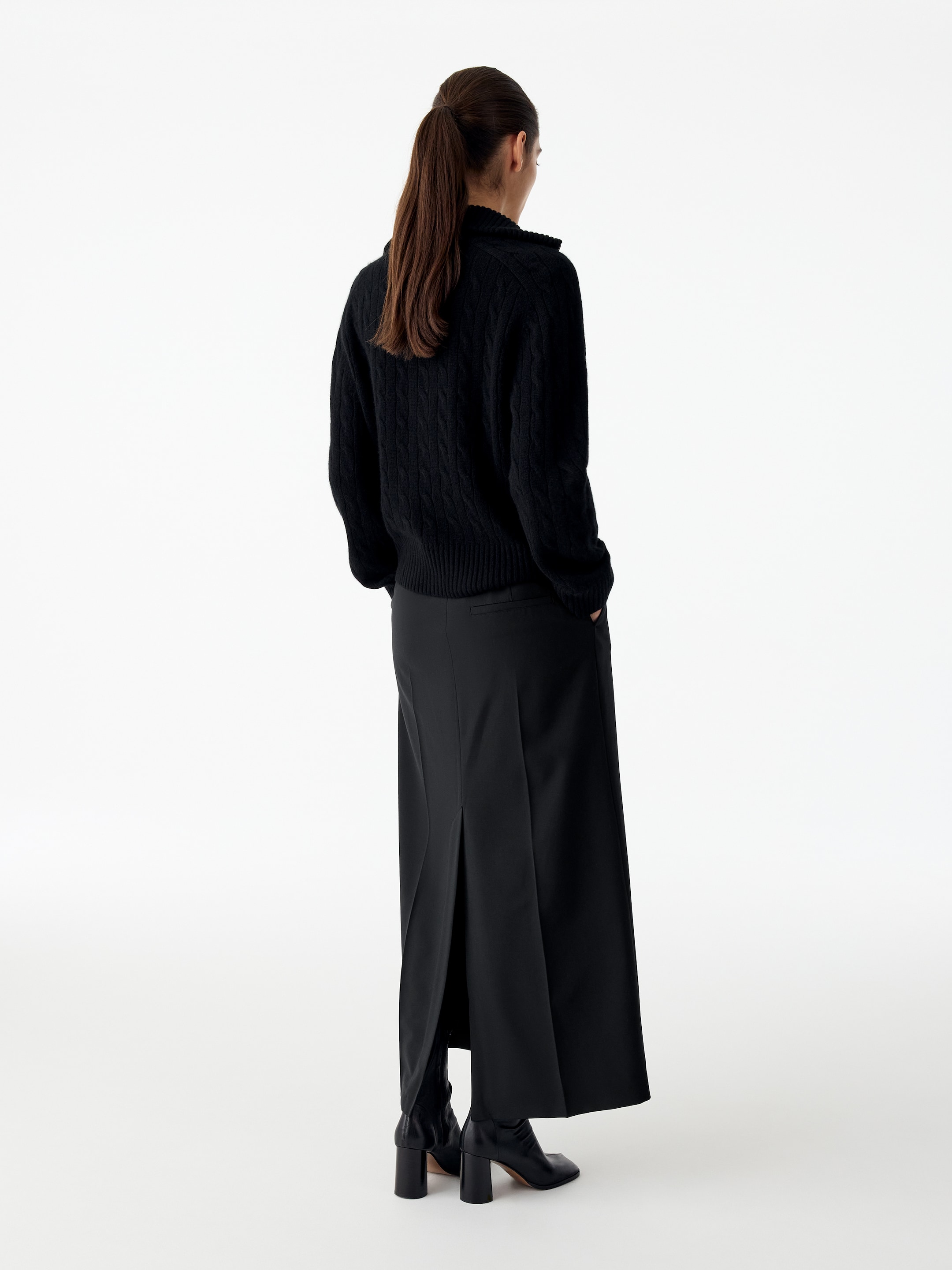 Long Tailored Skirt - Black - Regular fit - women - StillMedia/Lookbook - 6