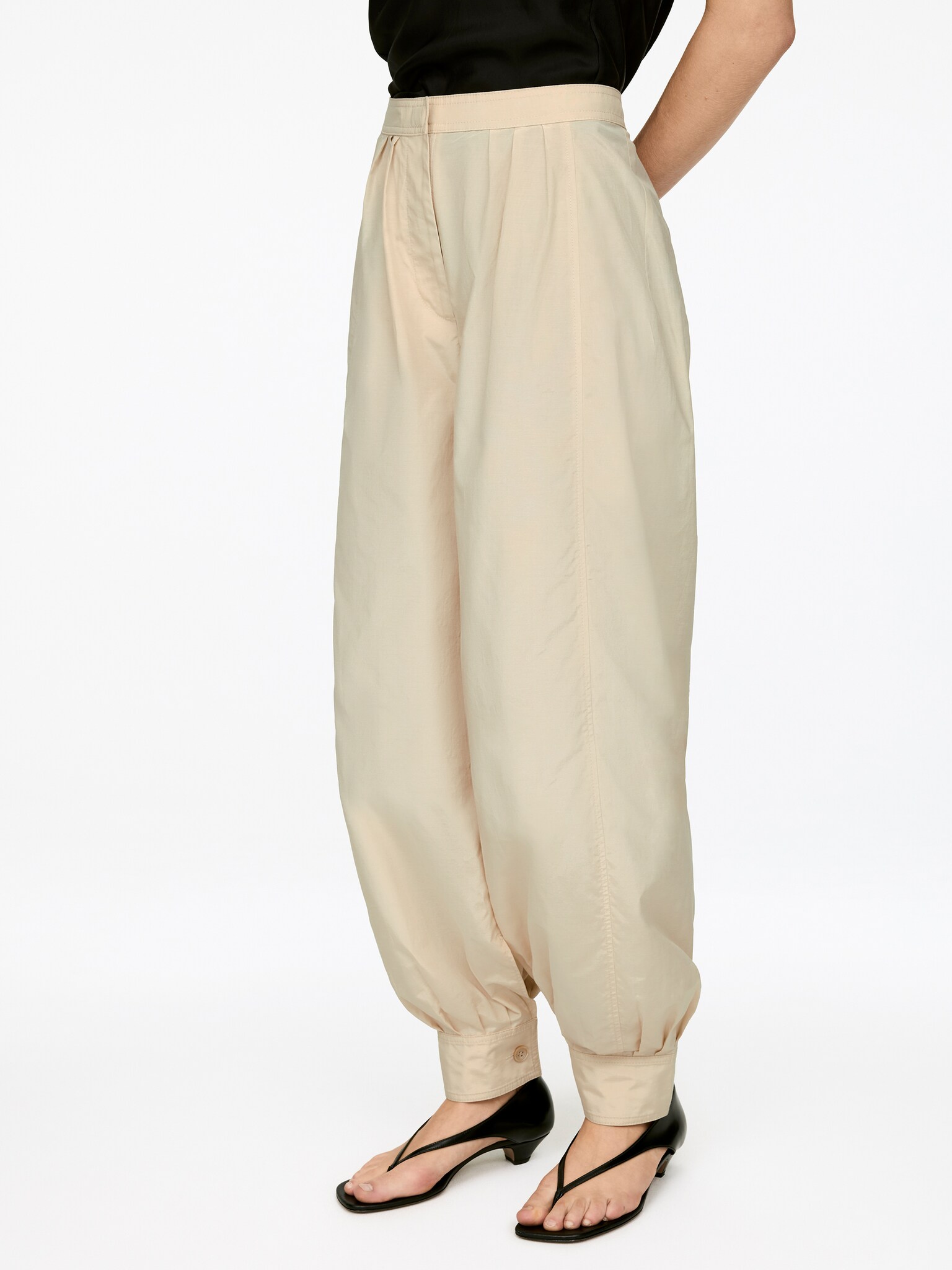 Pantalon à ourlet bouffant - Beige - 5