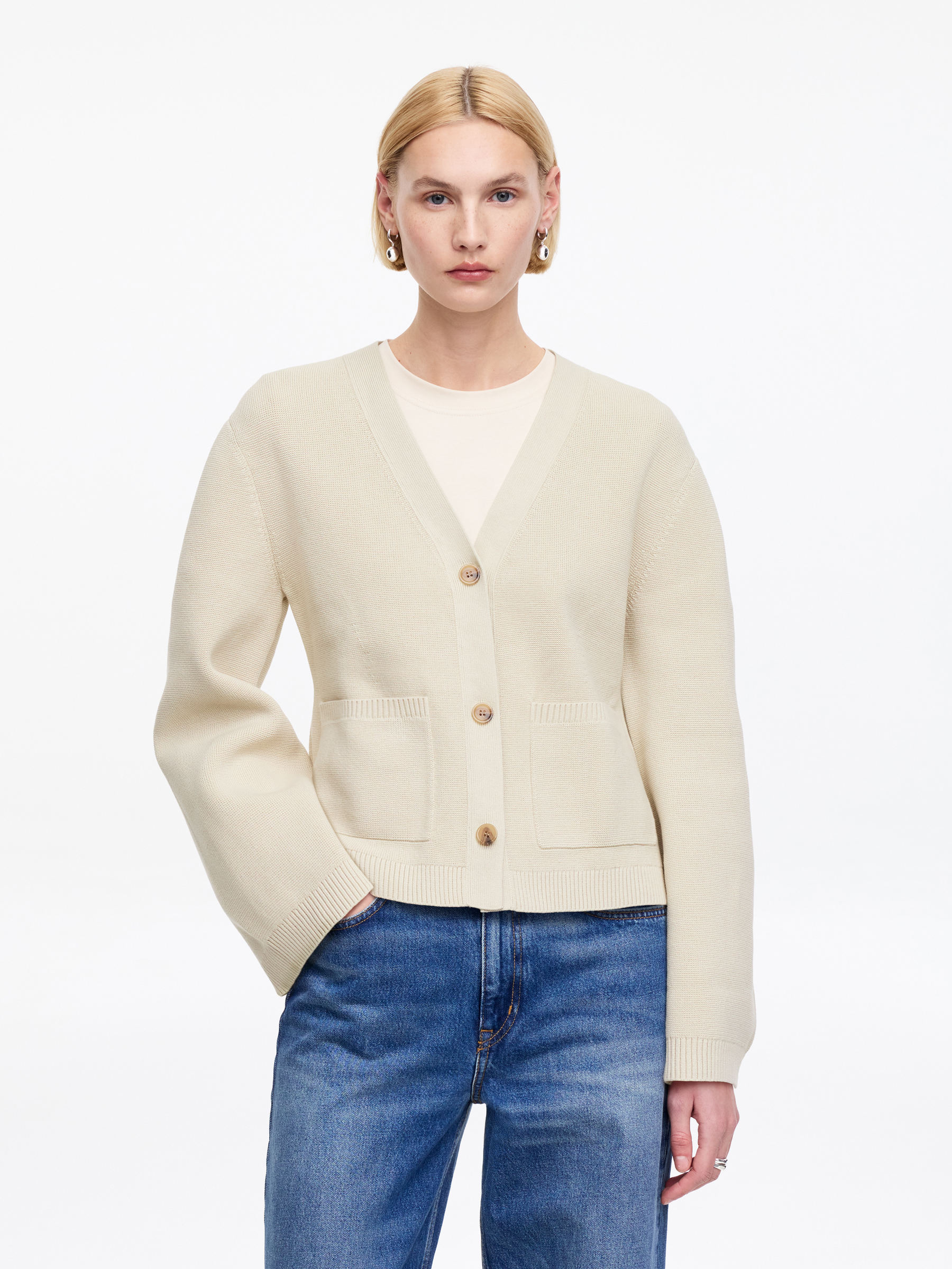 Cotton Cardigan - Light Mole - Loose fit - Women - StillMedia/Lookbook - 10