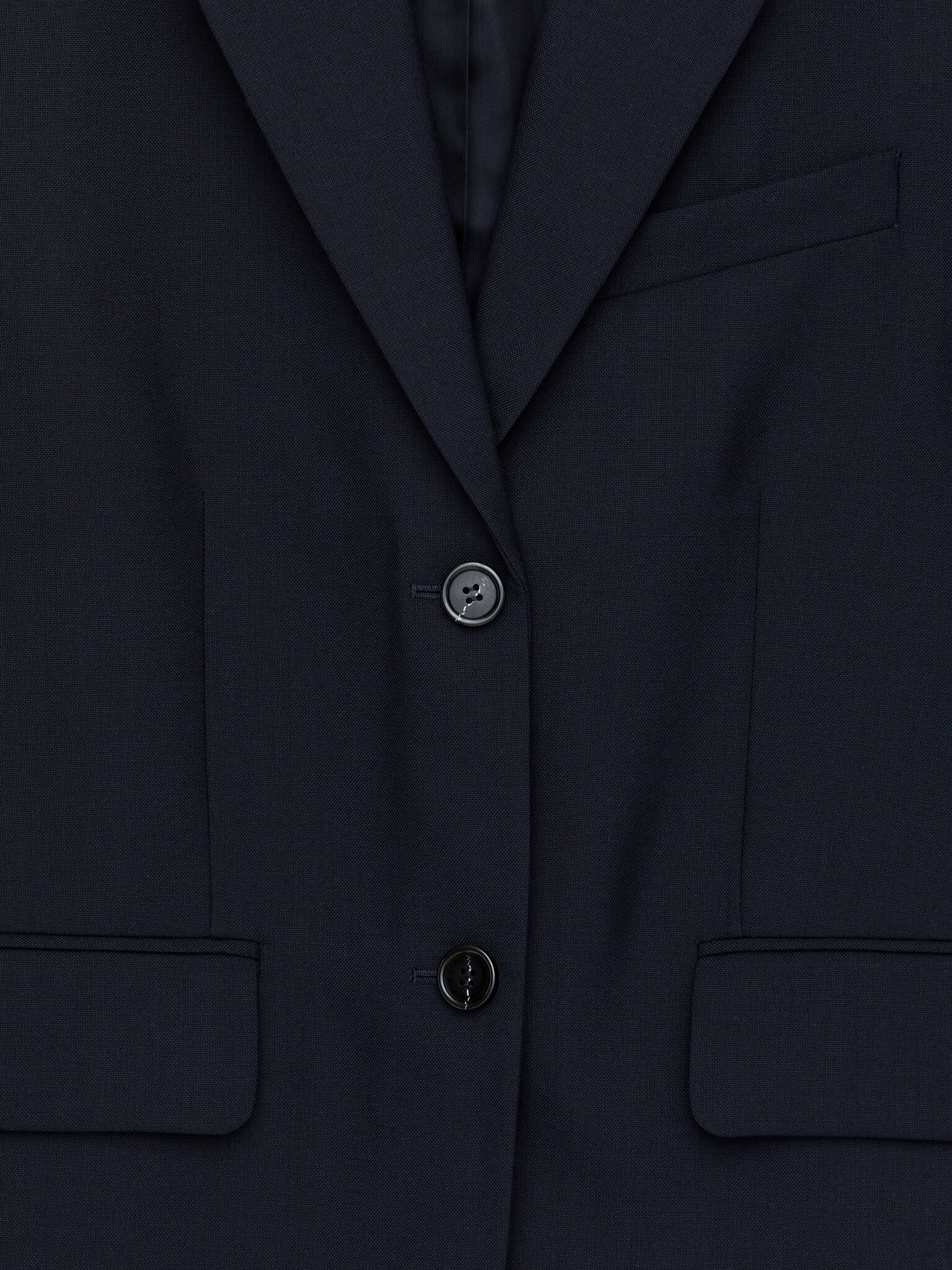 Blazer oversize in lana - Blu scuro - 2
