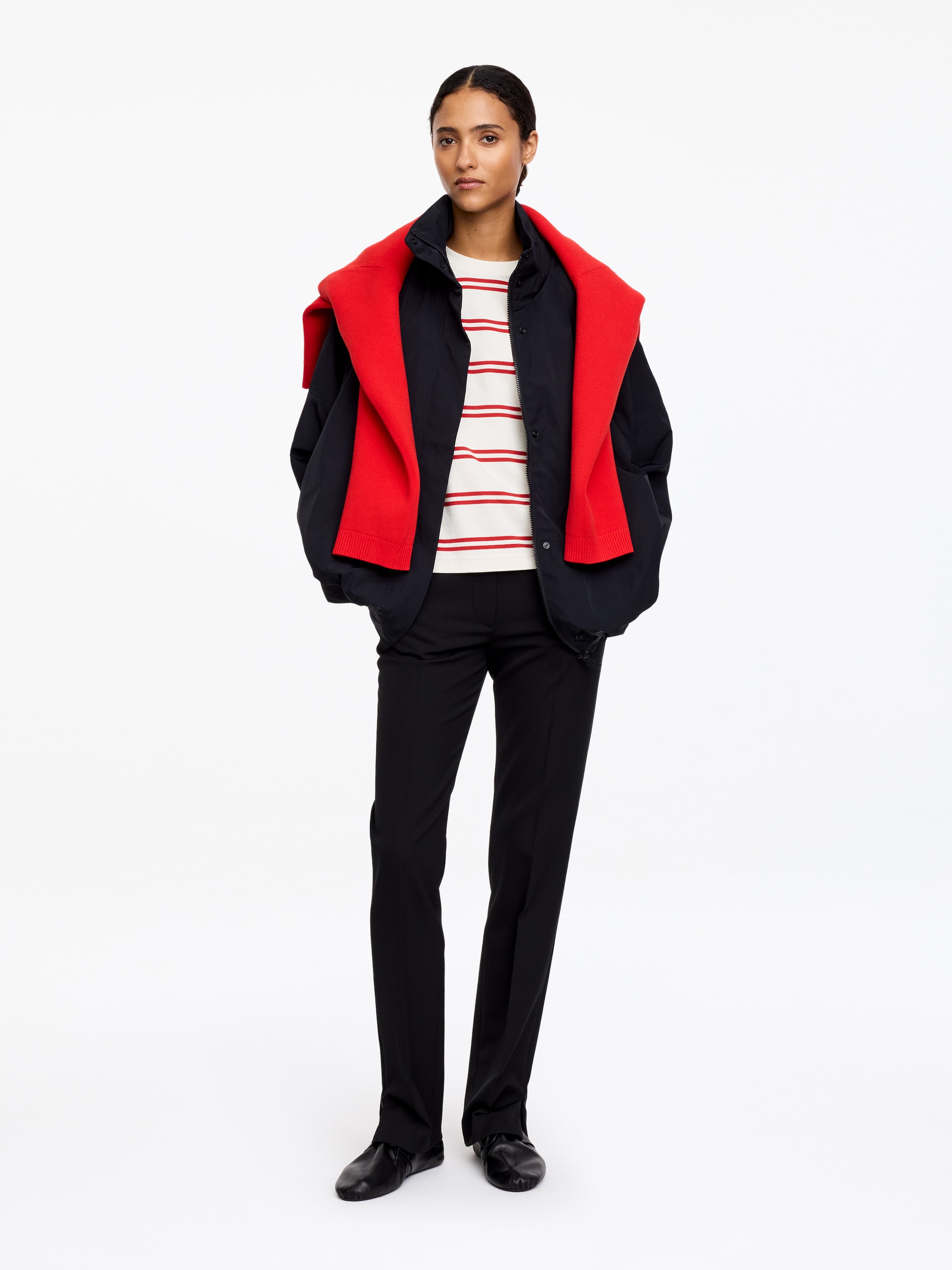 Kastiges Signature-T-Shirt - Rot/Cremeweiß - Relaxed Fit - Damen - StillMedia/Lookbook - 6