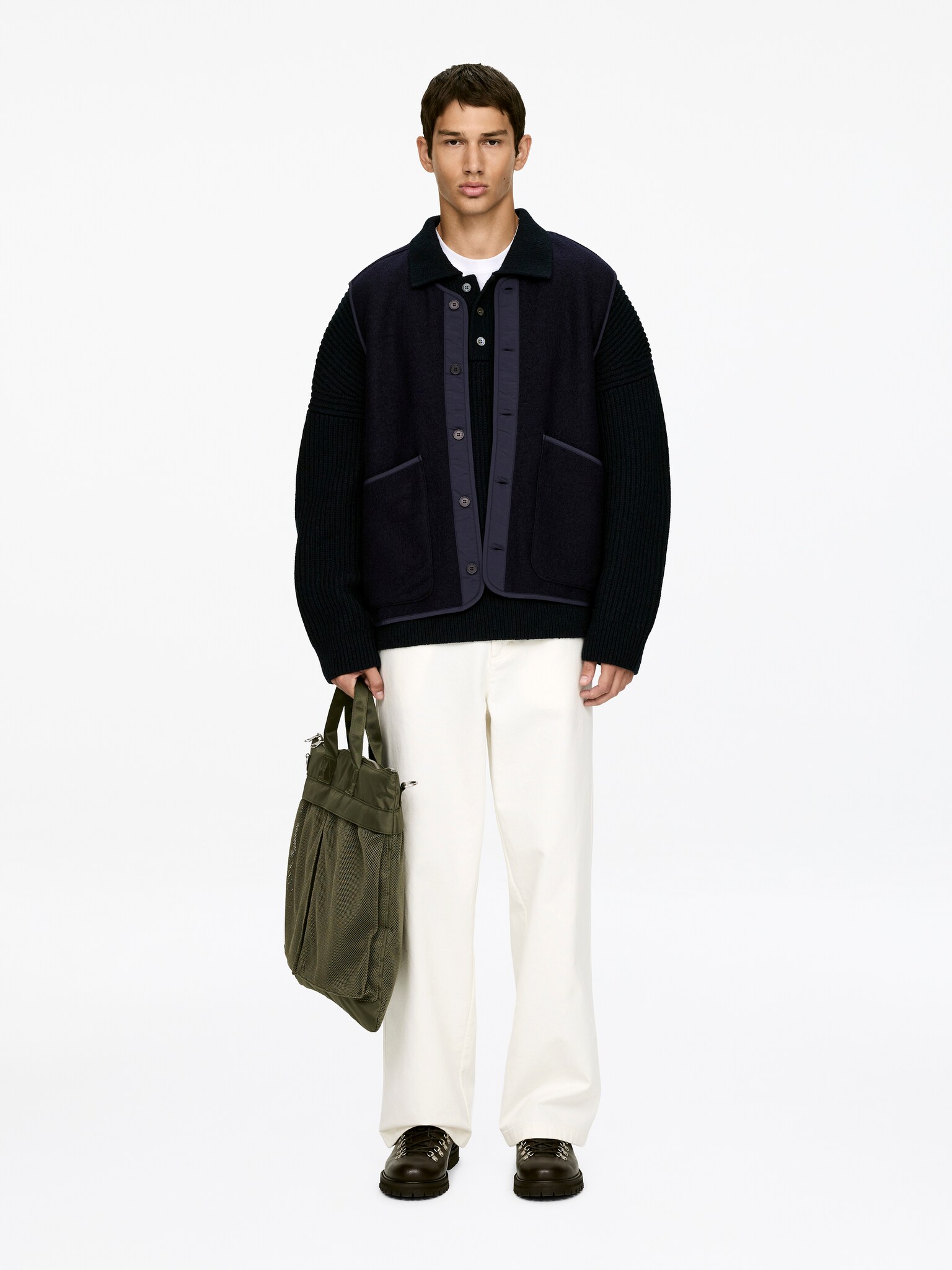 2-in-1 Wool Vest - Dark Blue - 1