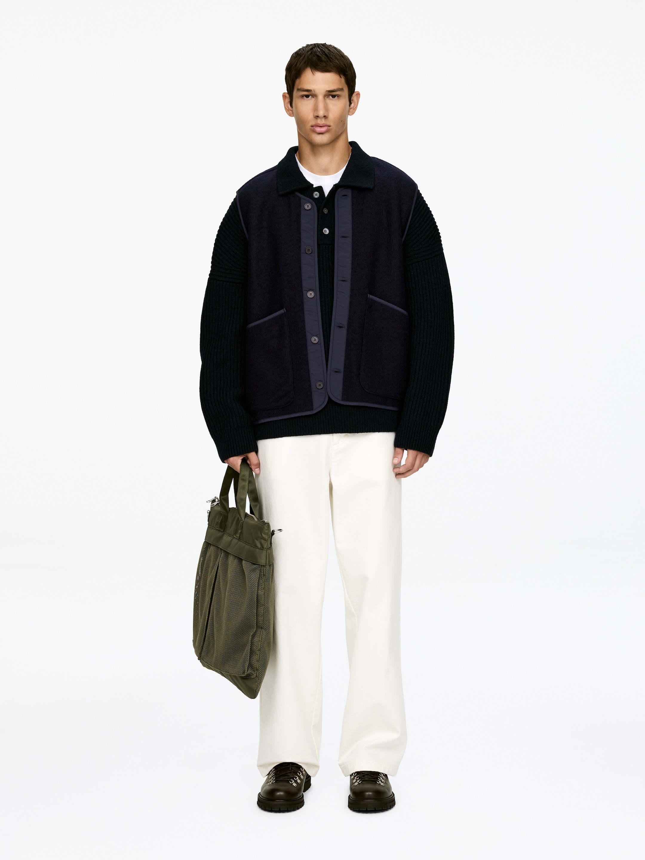 Agrandir l'image: Gilet en laine 2-en 1 - Bleu foncé - HOMME | H&M FR 1