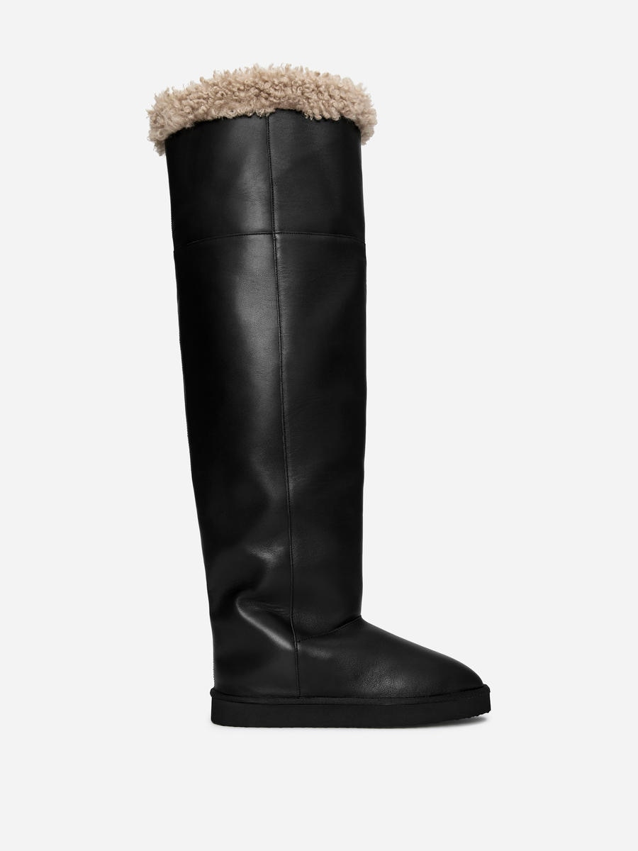ARKET Women's  Over-The-Knee Leather Boots Black,  size 38
