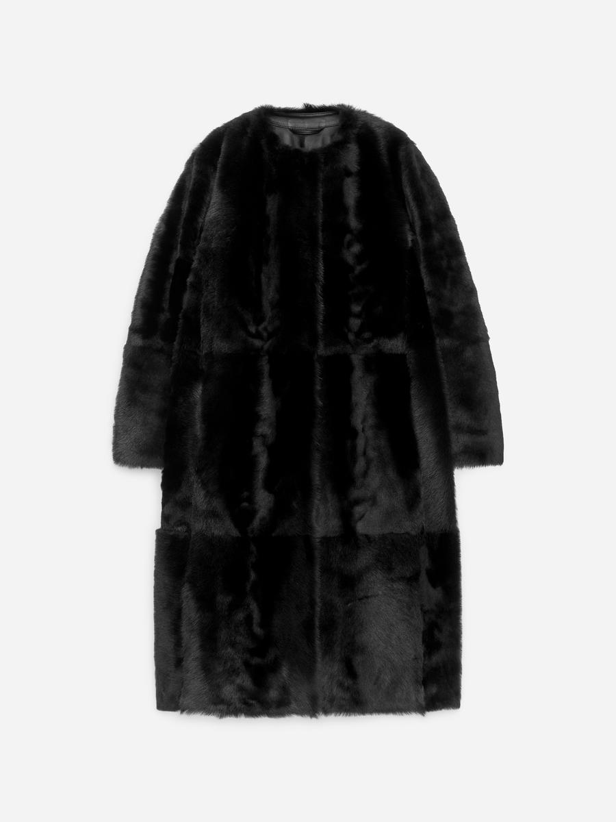 ARKET Women's  Shearling Coat Black,  size M