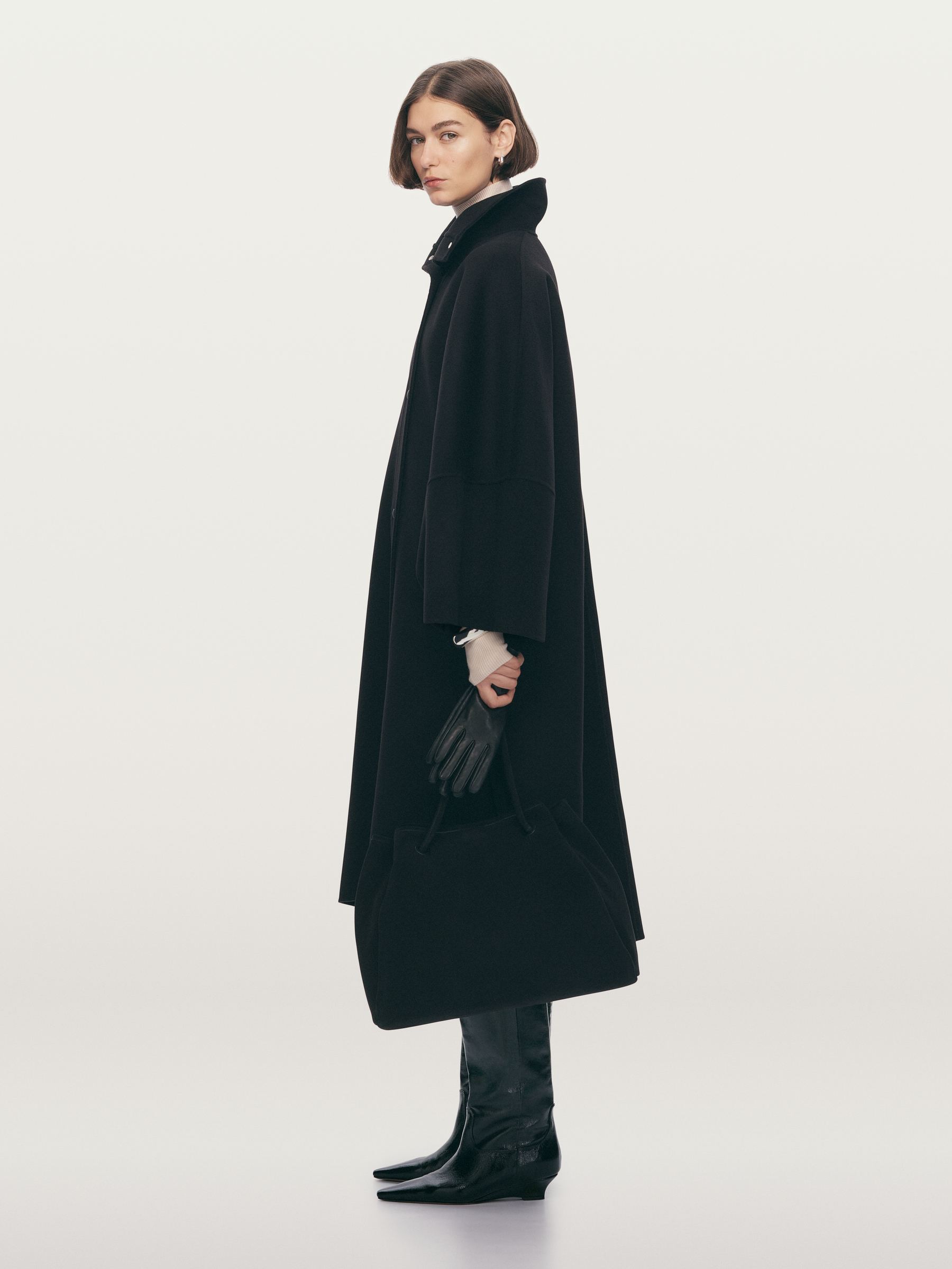 Doublé Wool-Blend Cape - Black - Oversized - Women - StillMedia/Environmental - 1