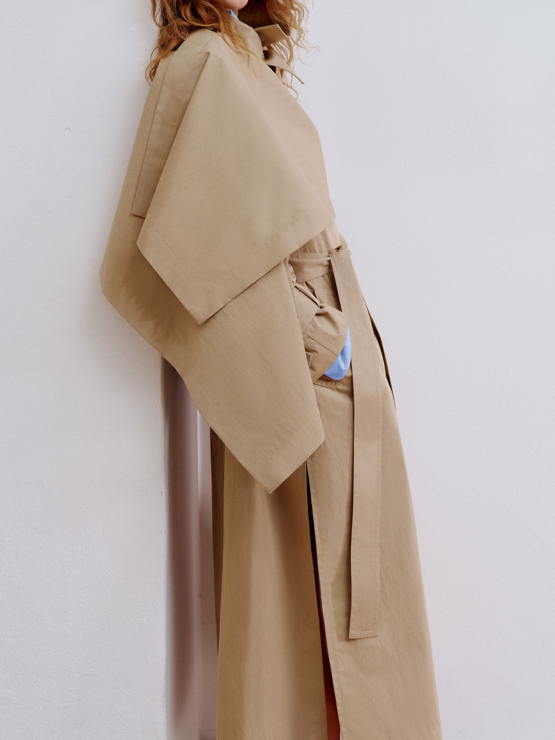 Scarf Trench Coat - Beige - Loose fit - Women - StillMedia/Environmental - 1