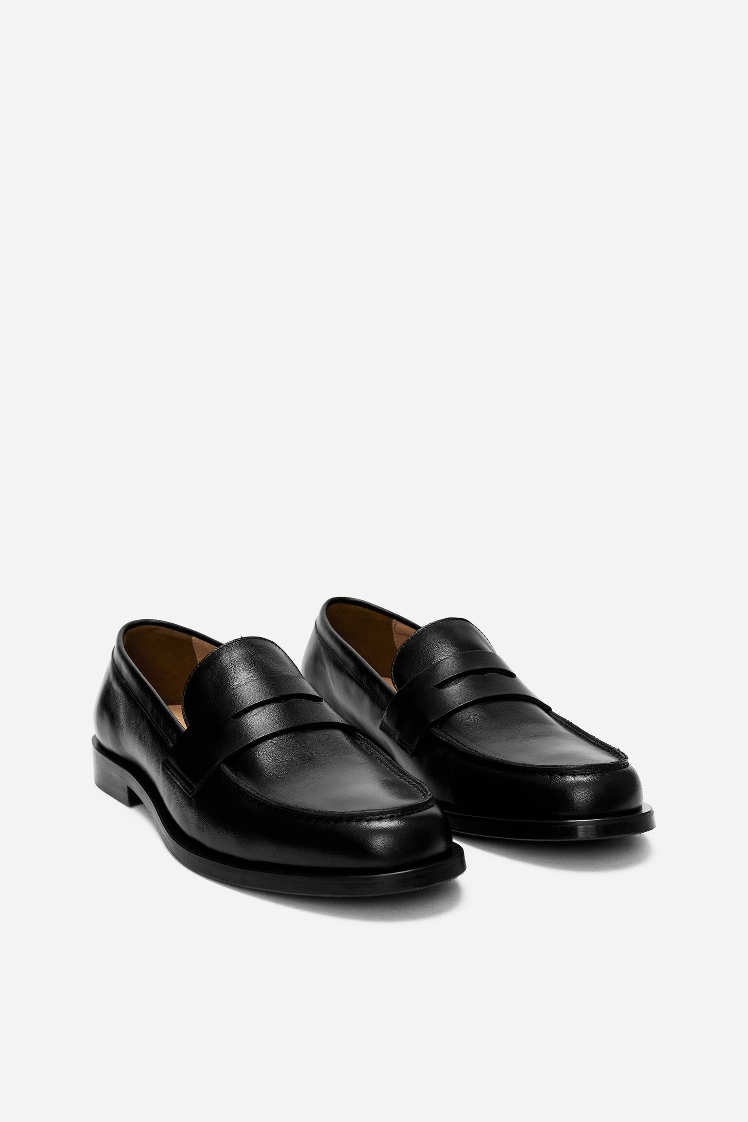 Loafers din piele - Negru - 3