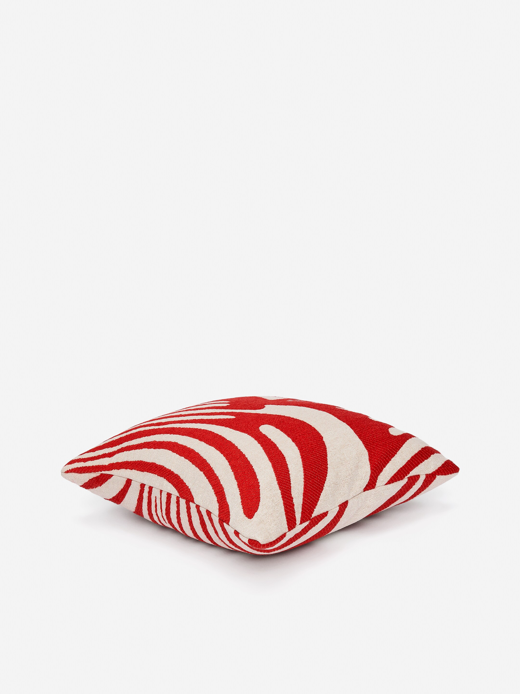 Agrandir l'image: Housse de coussin en coton et laine 50 x 50 cm - Blanc/Rouge - Home All | H&M FR 1