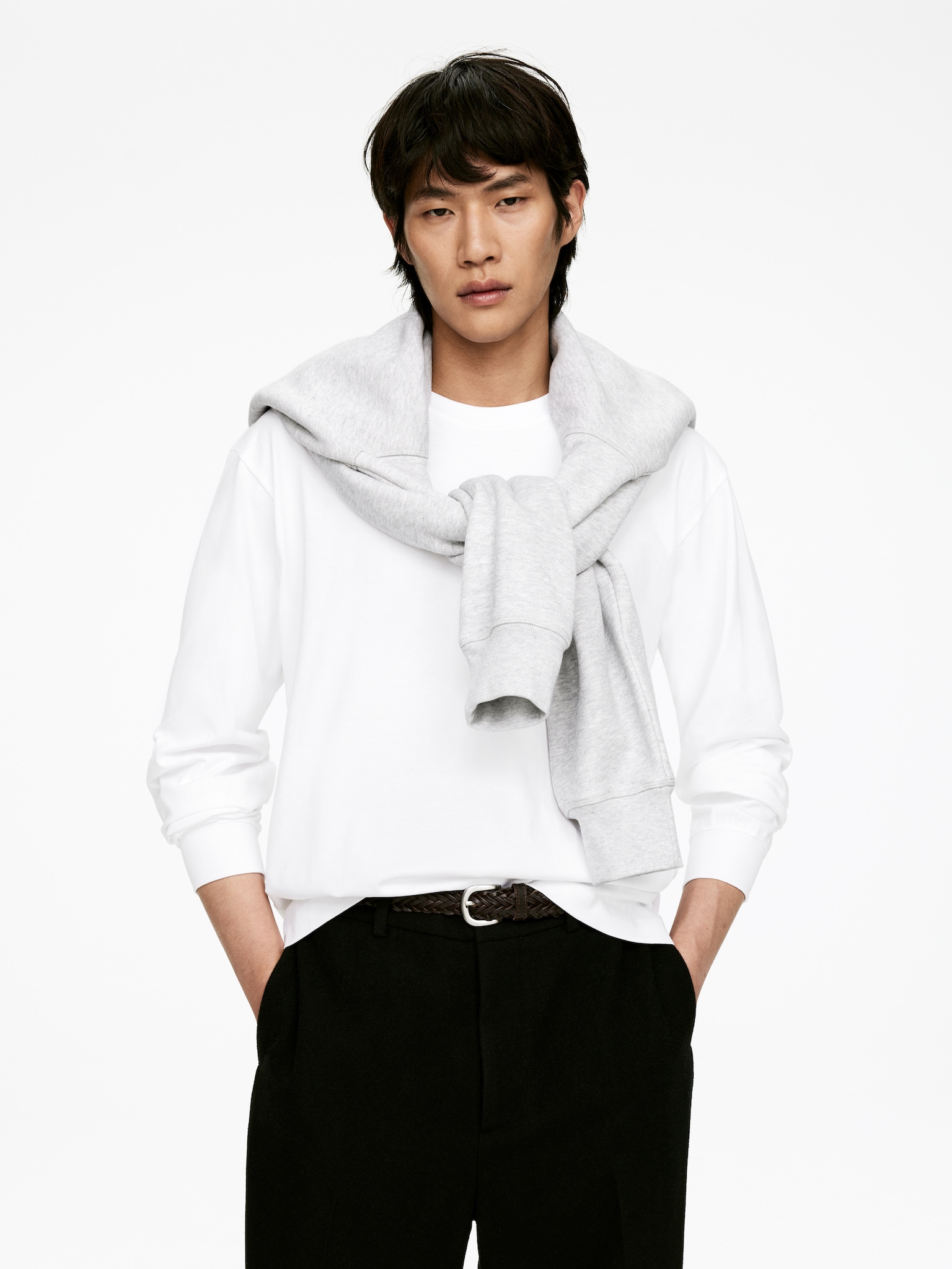 Long-Sleeve T-Shirt - White/Black - 6