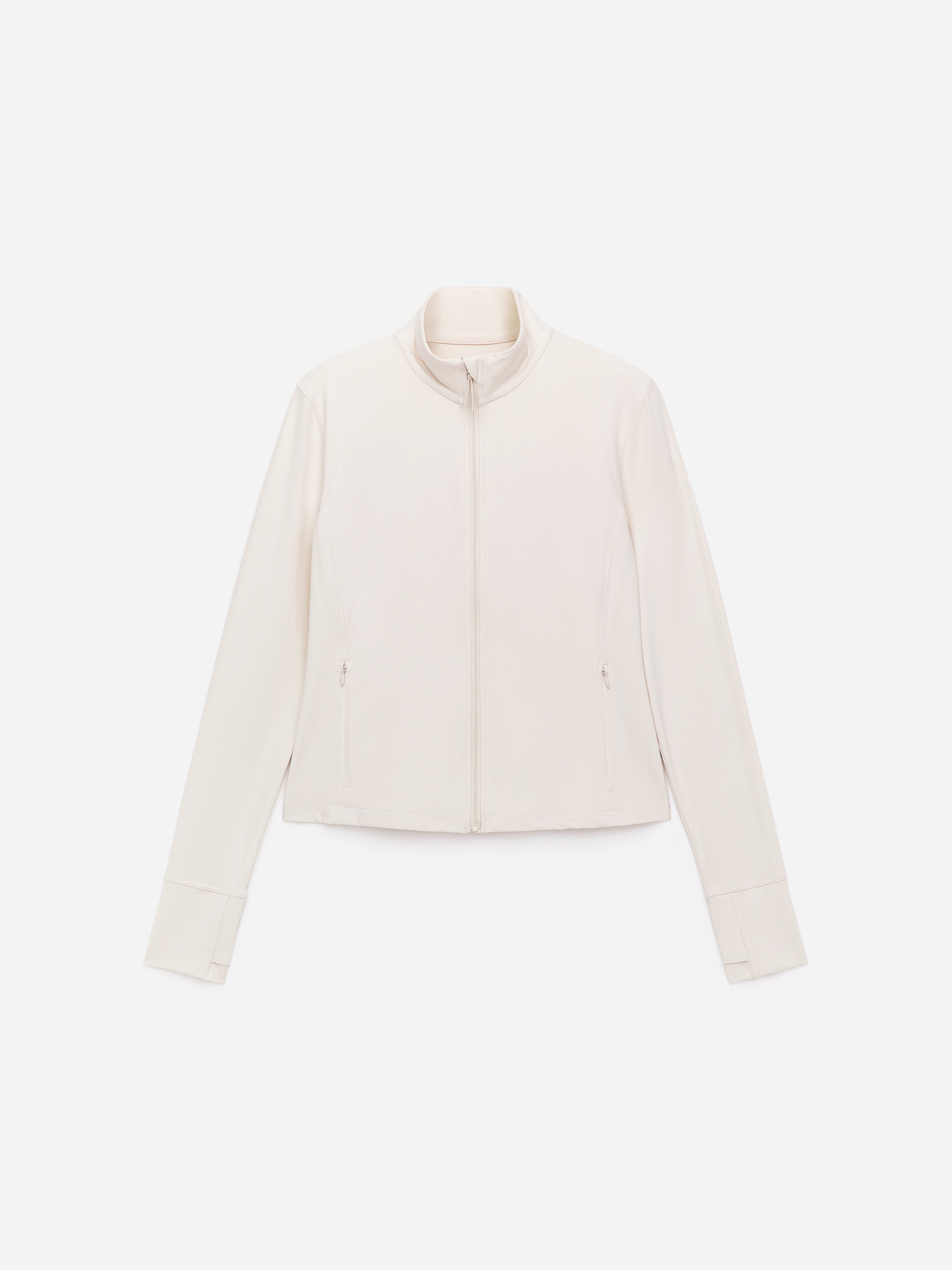 Soft Zip-Up Training Jacket-#E9E2D6-17810