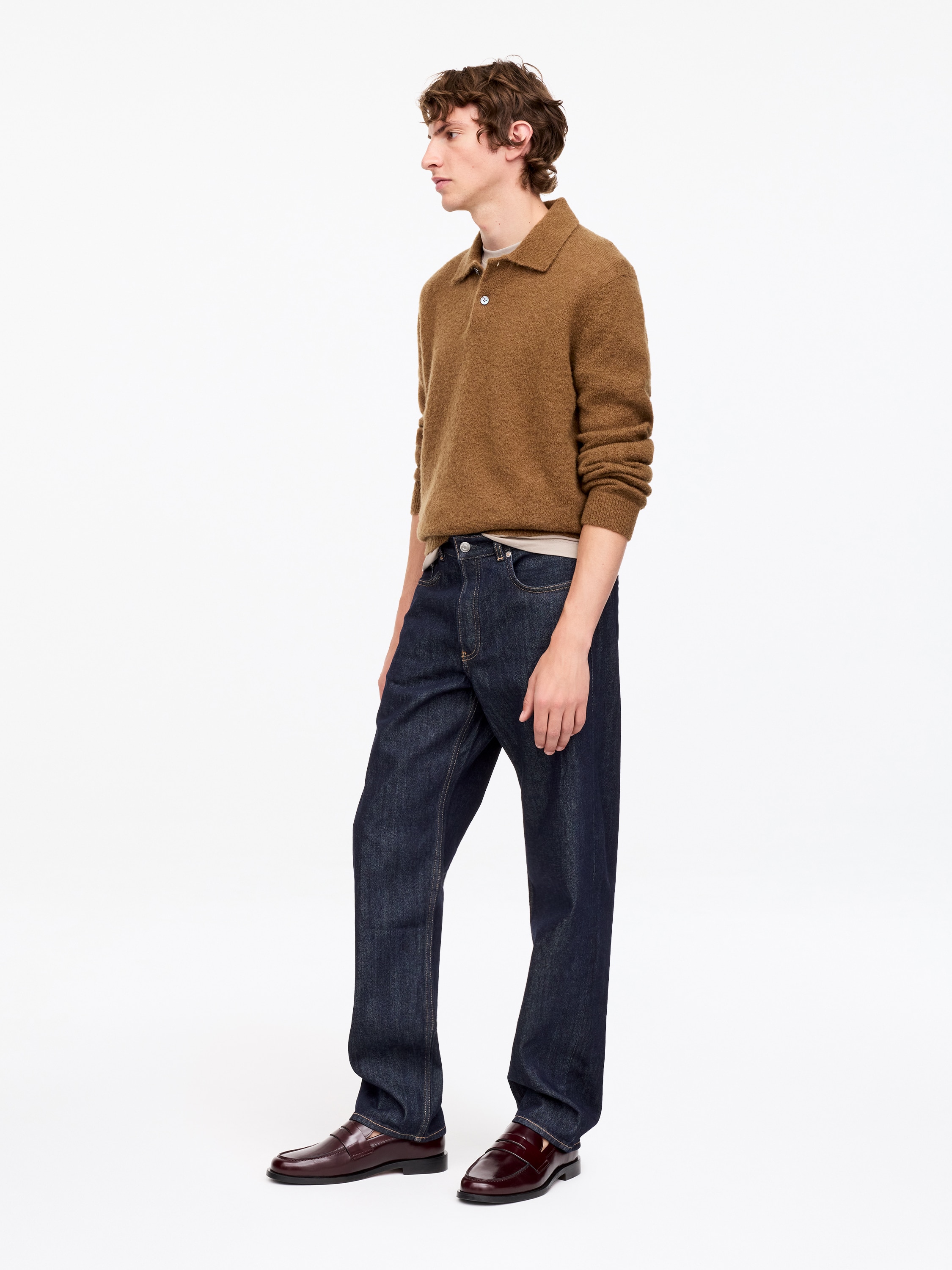 OCEAN Loose Straight Jeans – Dark Blue – Men – ARKET WW