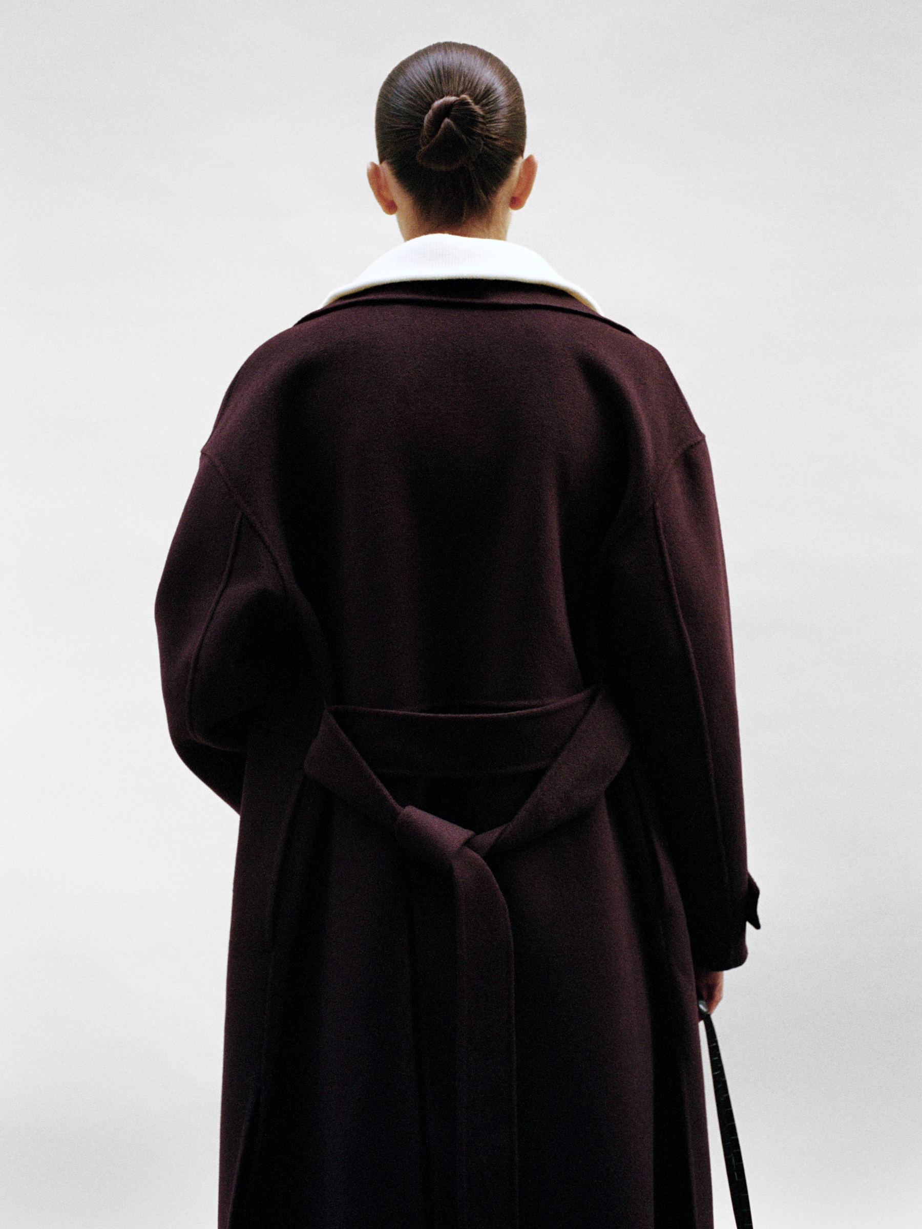 Wool-Blend Funnel-Neck Coat - Burgundy - Oversized - Women - StillMedia/Environmental - 1