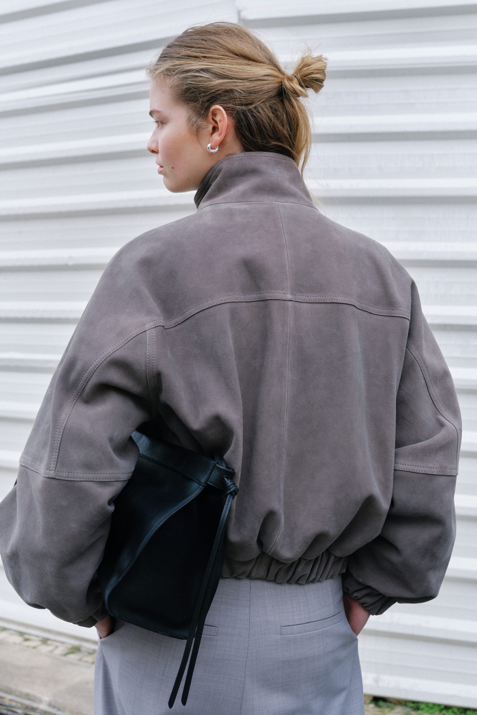 Relaxed Tailored Trousers - Light Grey - 7