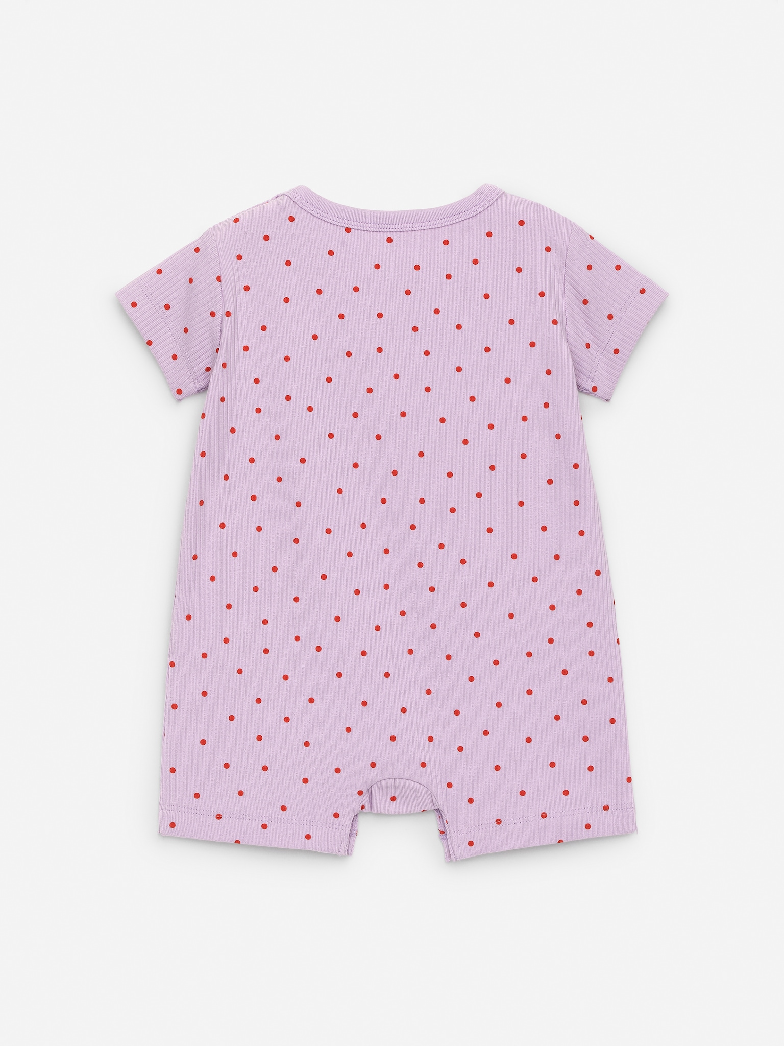 Barboteuse courte en jersey - Mauve/Pois rouges/Rouge/Écru - 2