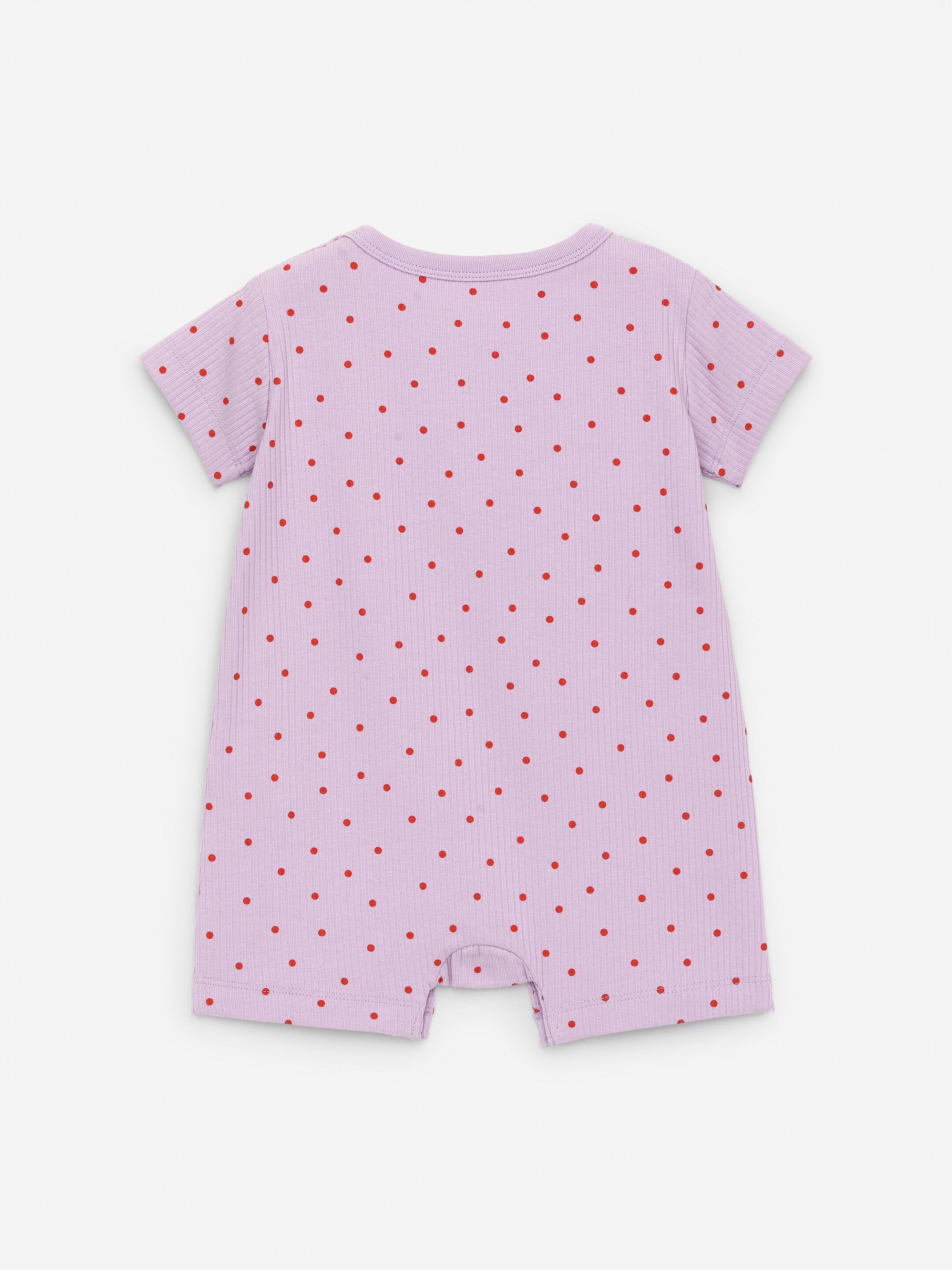 Ingrandisci l'immagine: Short Ribbed Jersey Romper - Lilac/Red Dots - BAMBINO | H&M CH 2