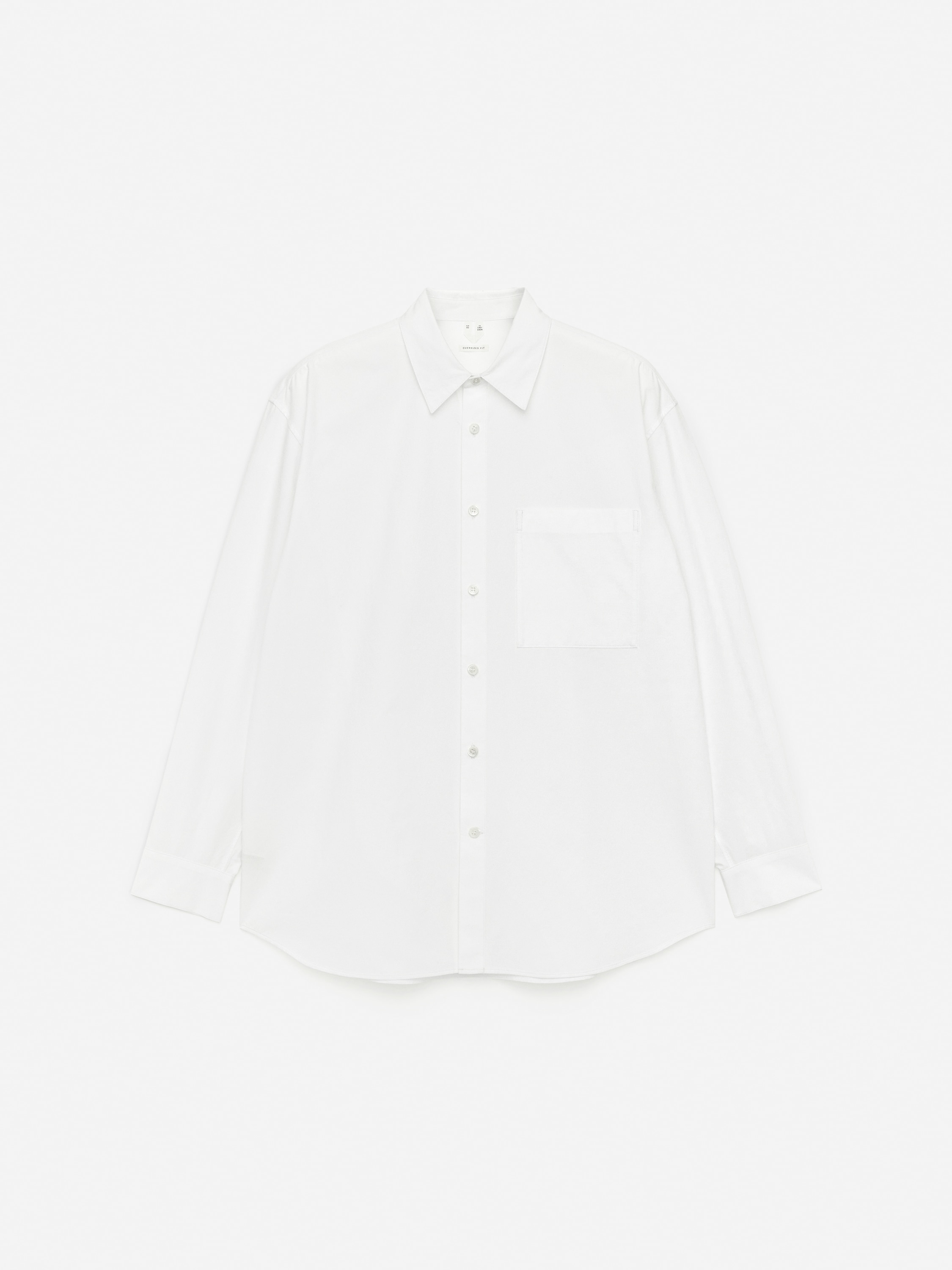 Cămașă oversize din poplin - Alb