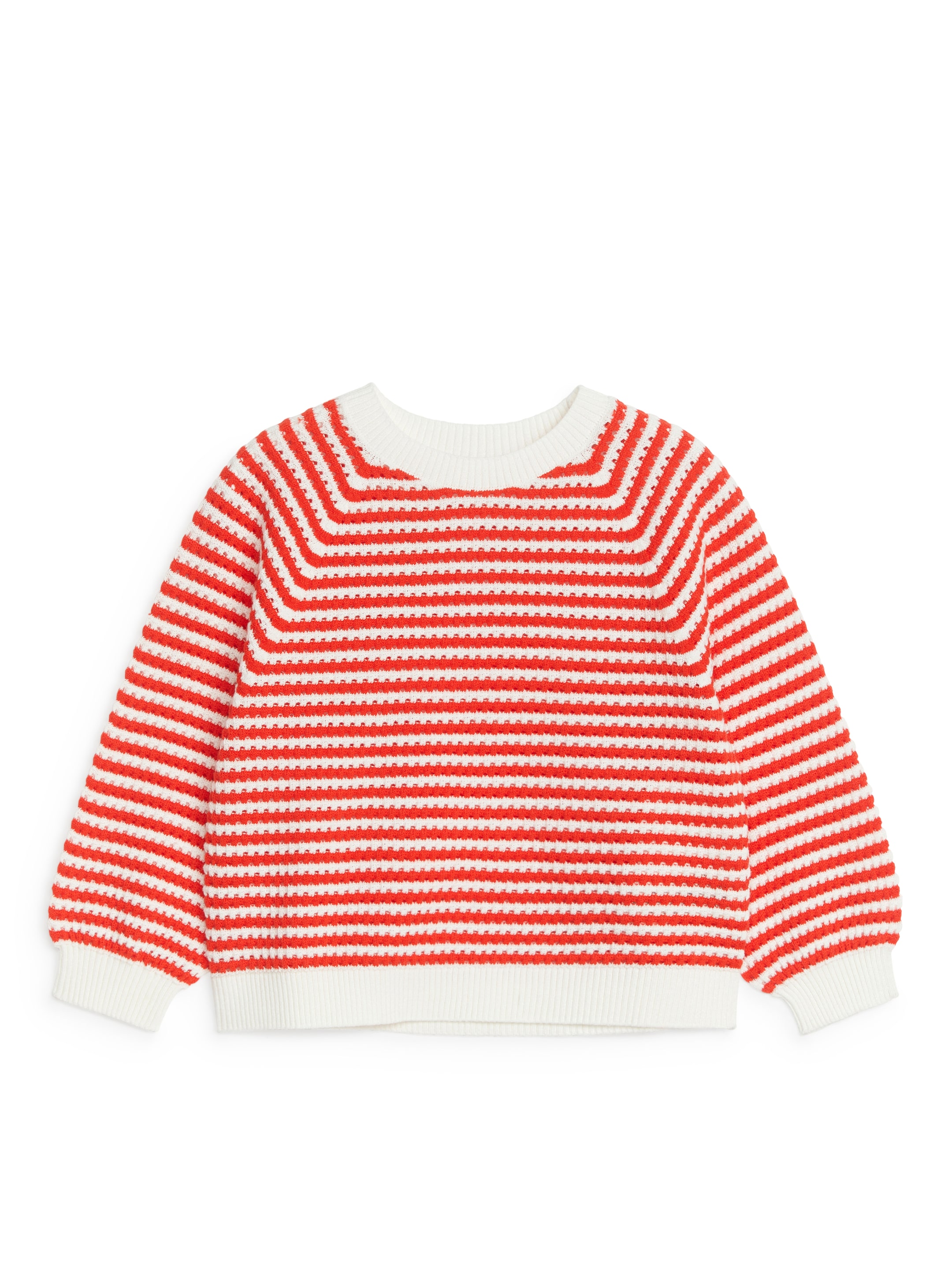 Pointellestickad tröja - Vit/röd - Regular fit - Children - StillMedia/DescriptiveStillLife - 3