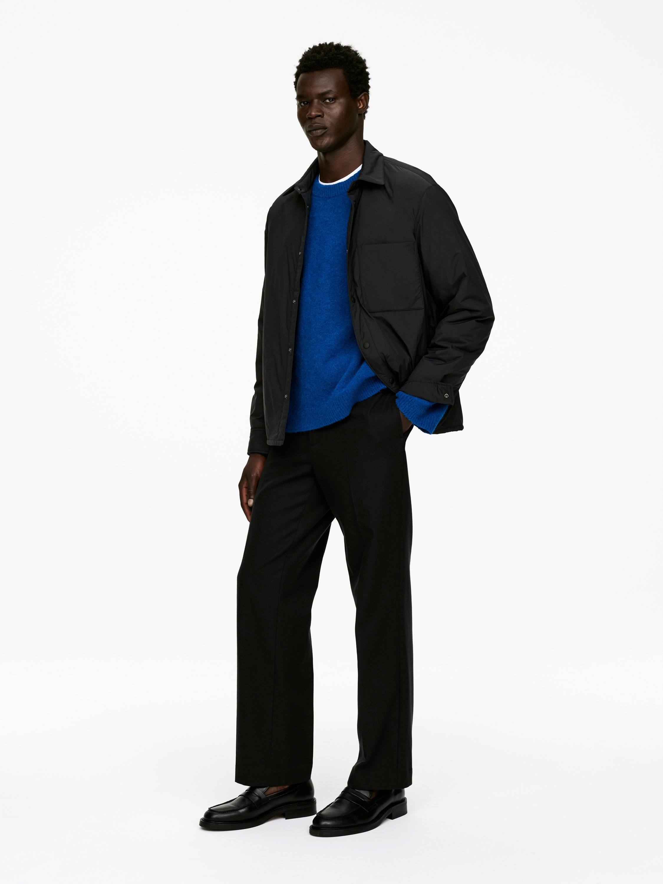 Alpaca-Wool Blend Jumper - Blue - Regular fit - Men - StillMedia/Lookbook - 5