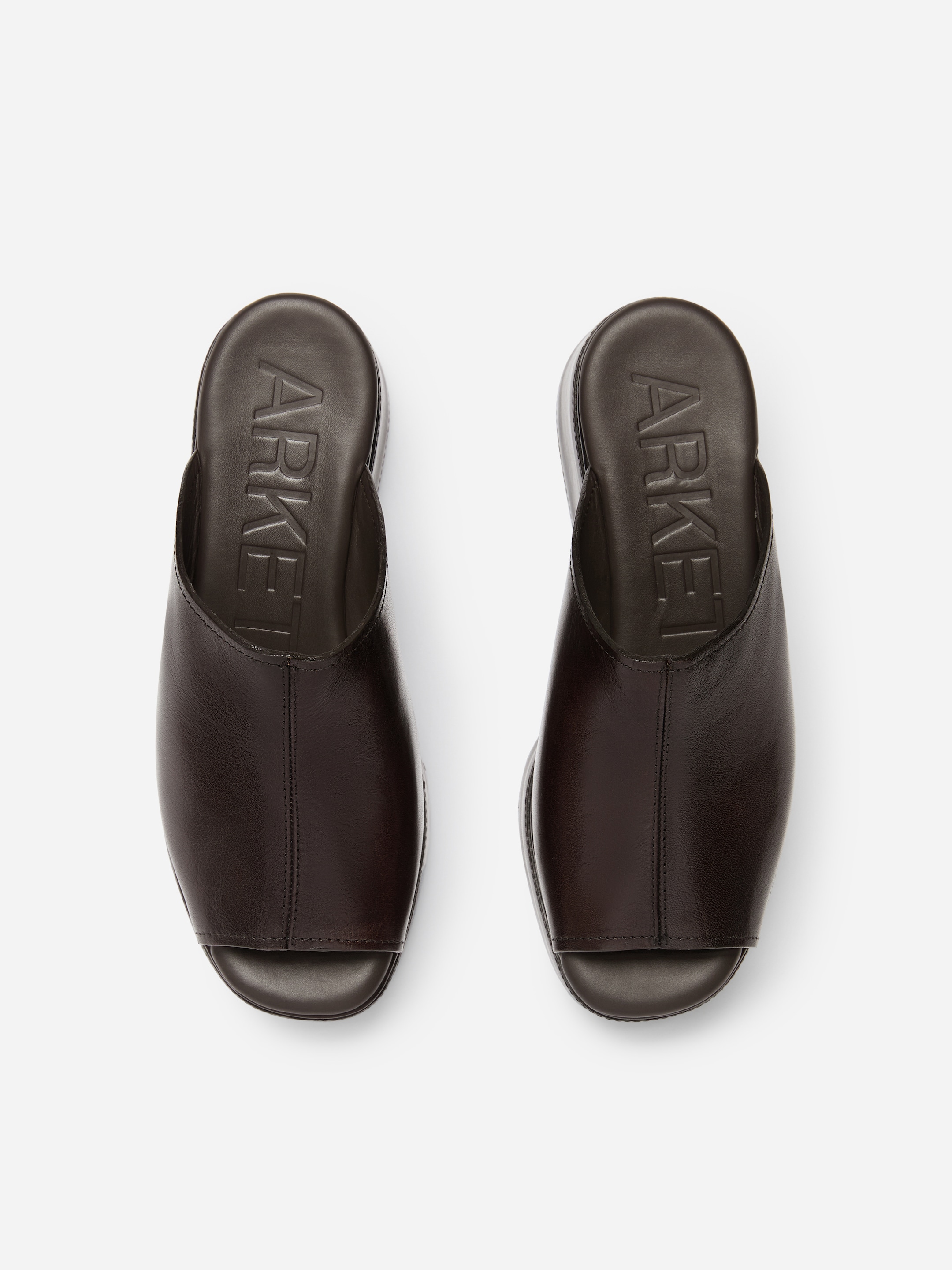 Flatform-Sandale aus Leder - Dunkelbraun - Damen - StillMedia/DescriptiveStillLife - 8