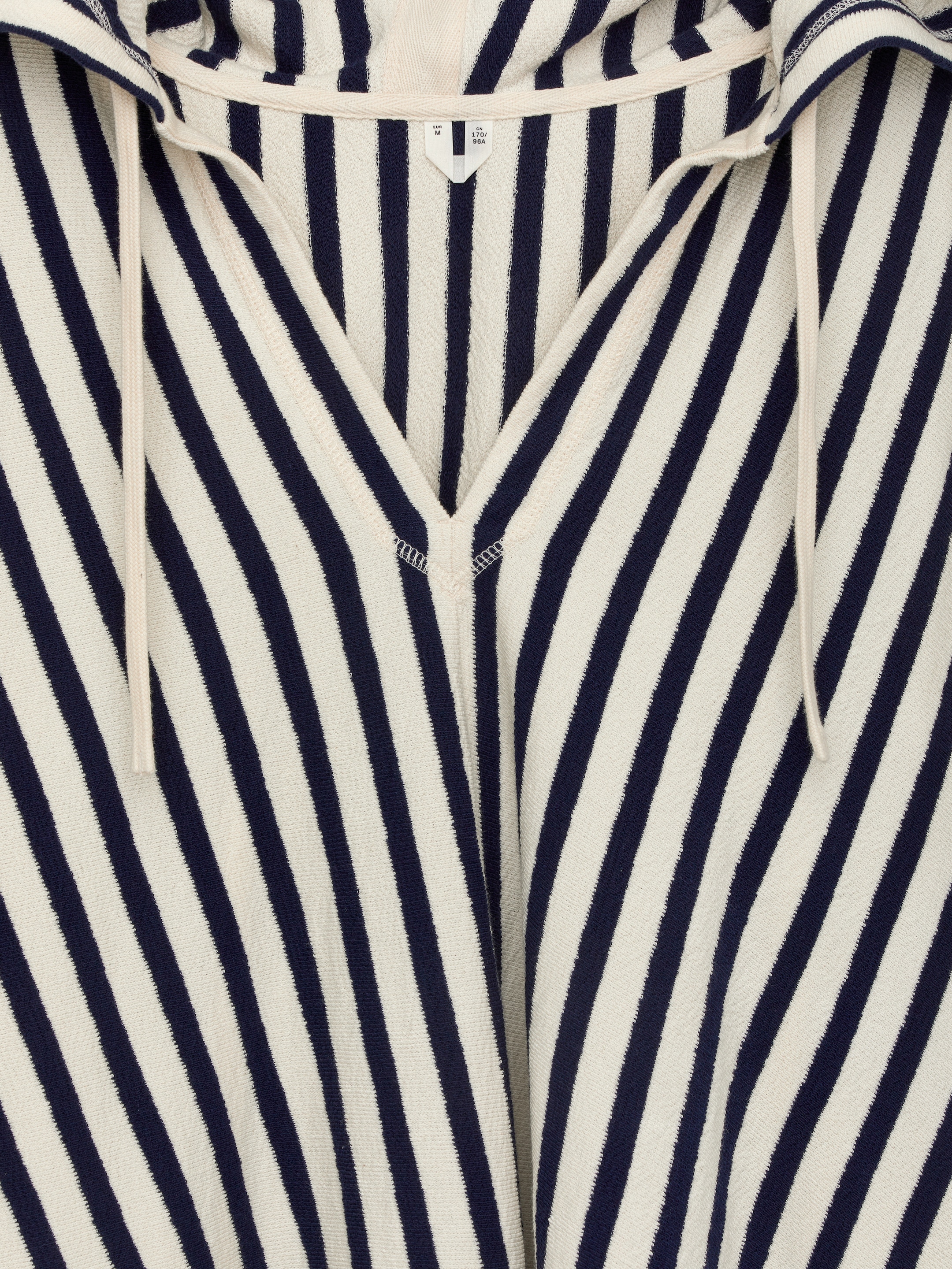 Hooded Towel Top - Off White/Dark Blue - Loose fit - Women - StillMedia/DescriptiveDetail - 2