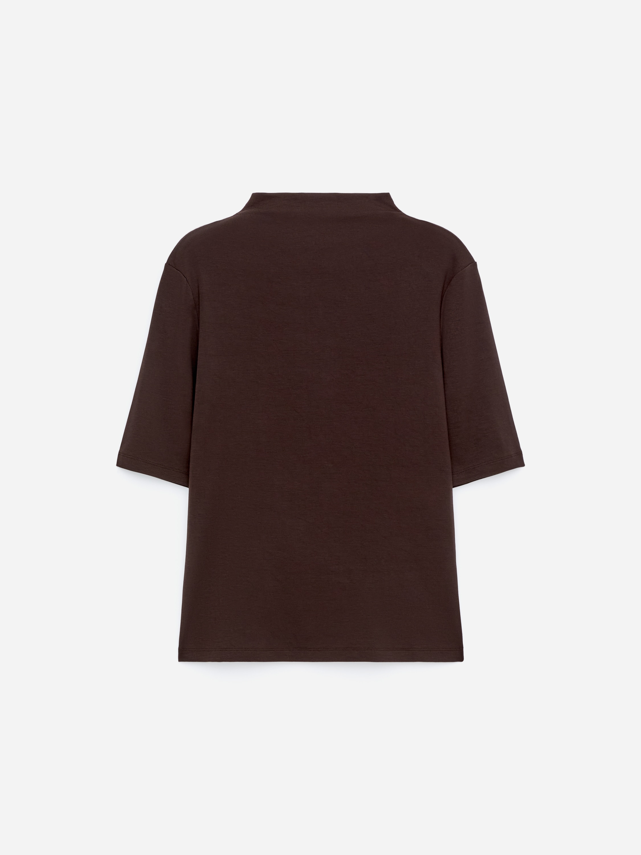 Рипсена блуза с поло яка - Кафяво