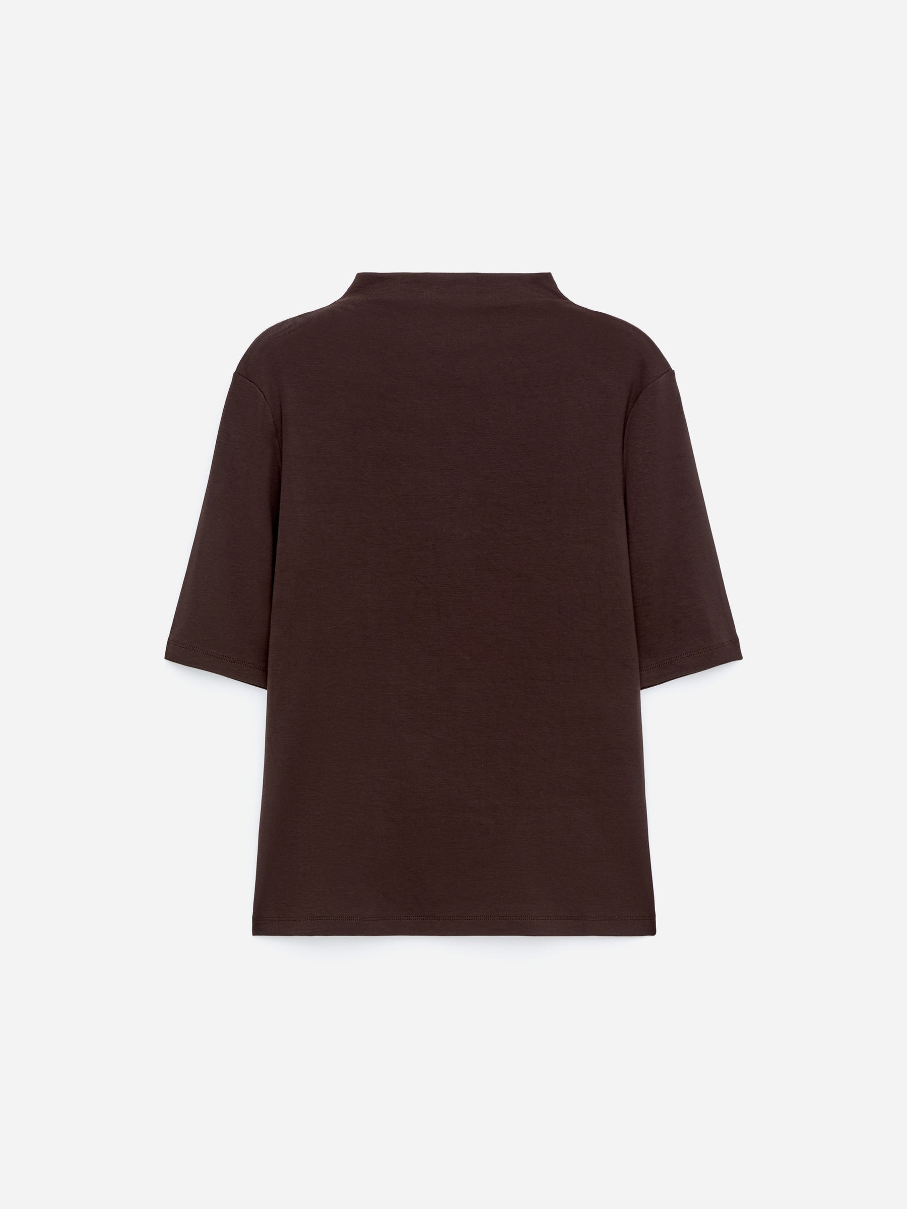 Maglia con collo a lupetto e lavorazione a coste-Marrone-17694