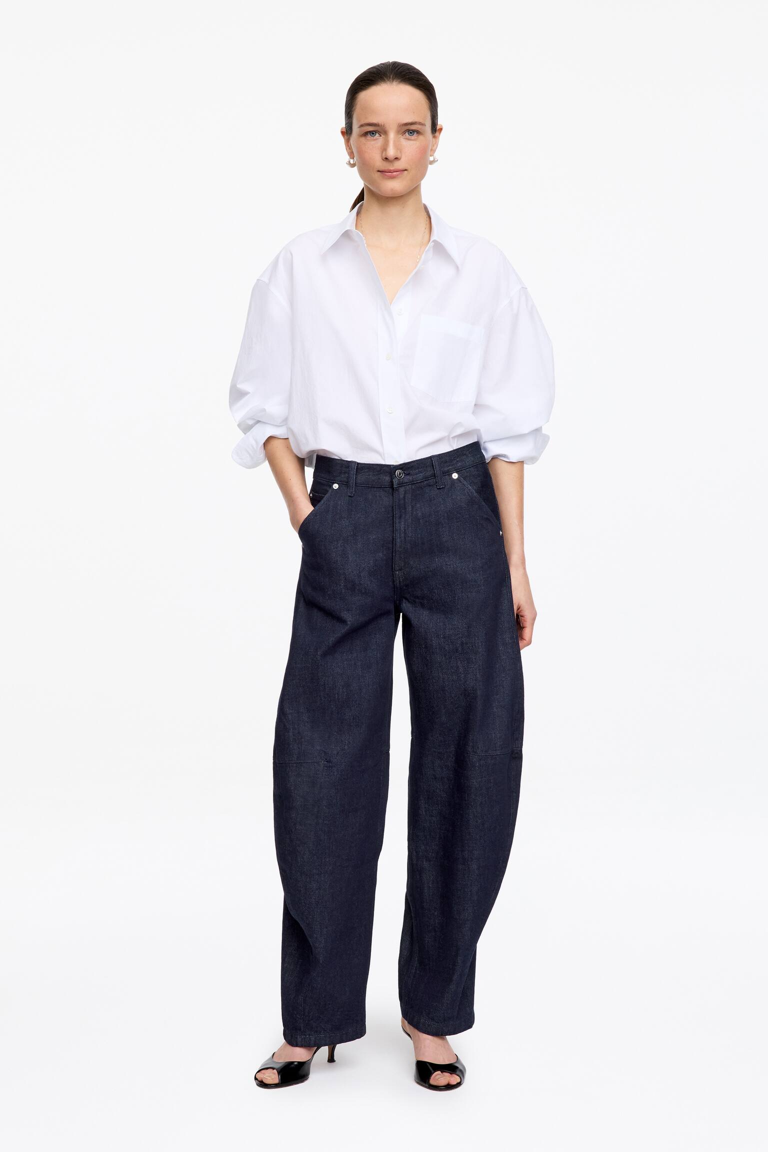 PINE Relaxed barrel jeans - Mörkblå/Ljusblå - 1