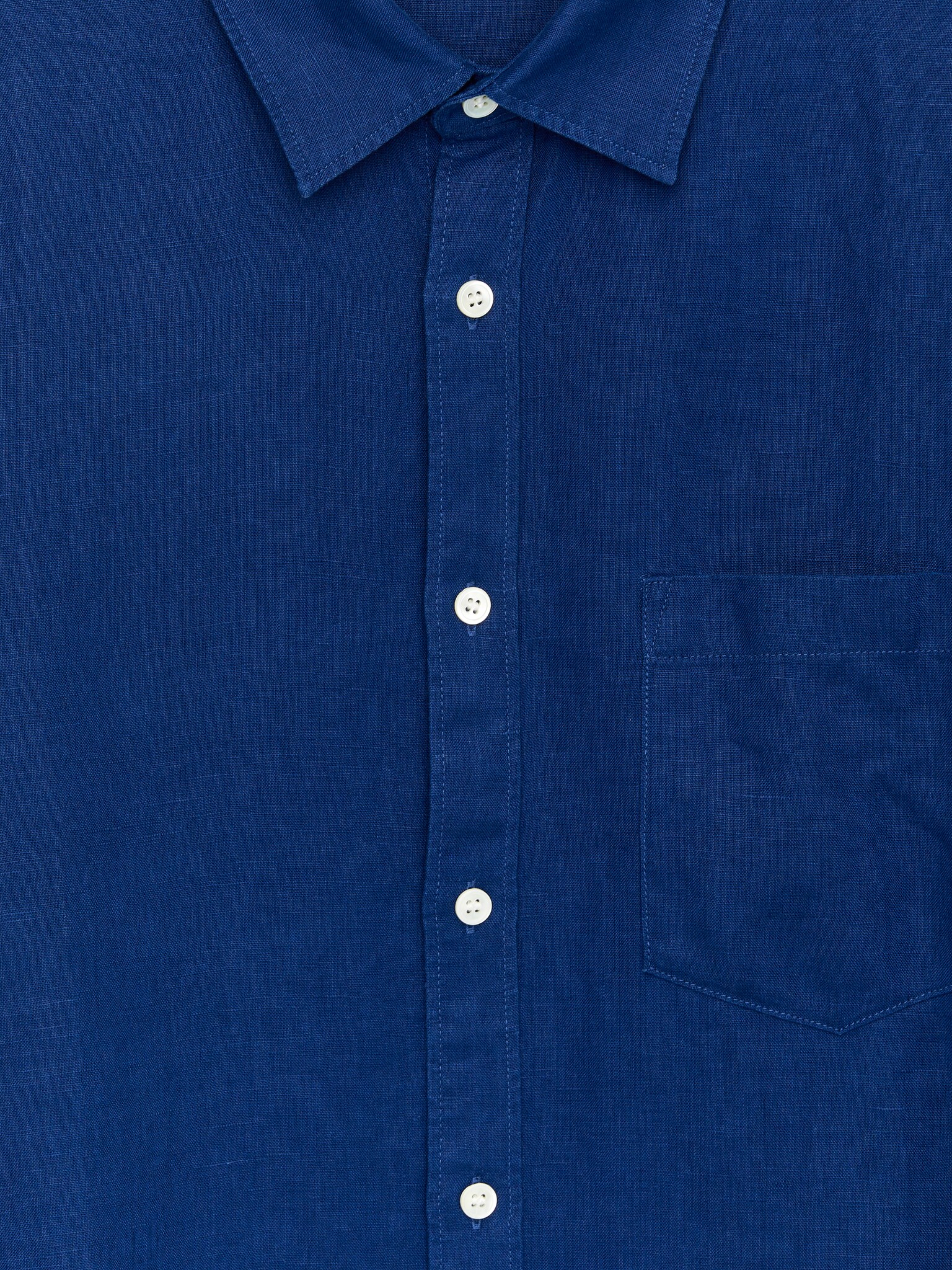 Chemise en lin de coupe classique - Bleu/Bleu foncé/Beige/Blanc/Marron/Vert poudré - 2