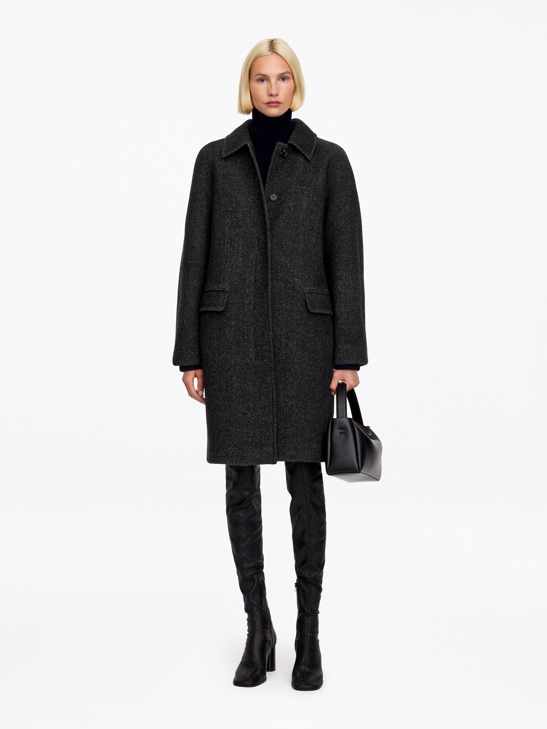 Wool-Blend Coat-Black-20990