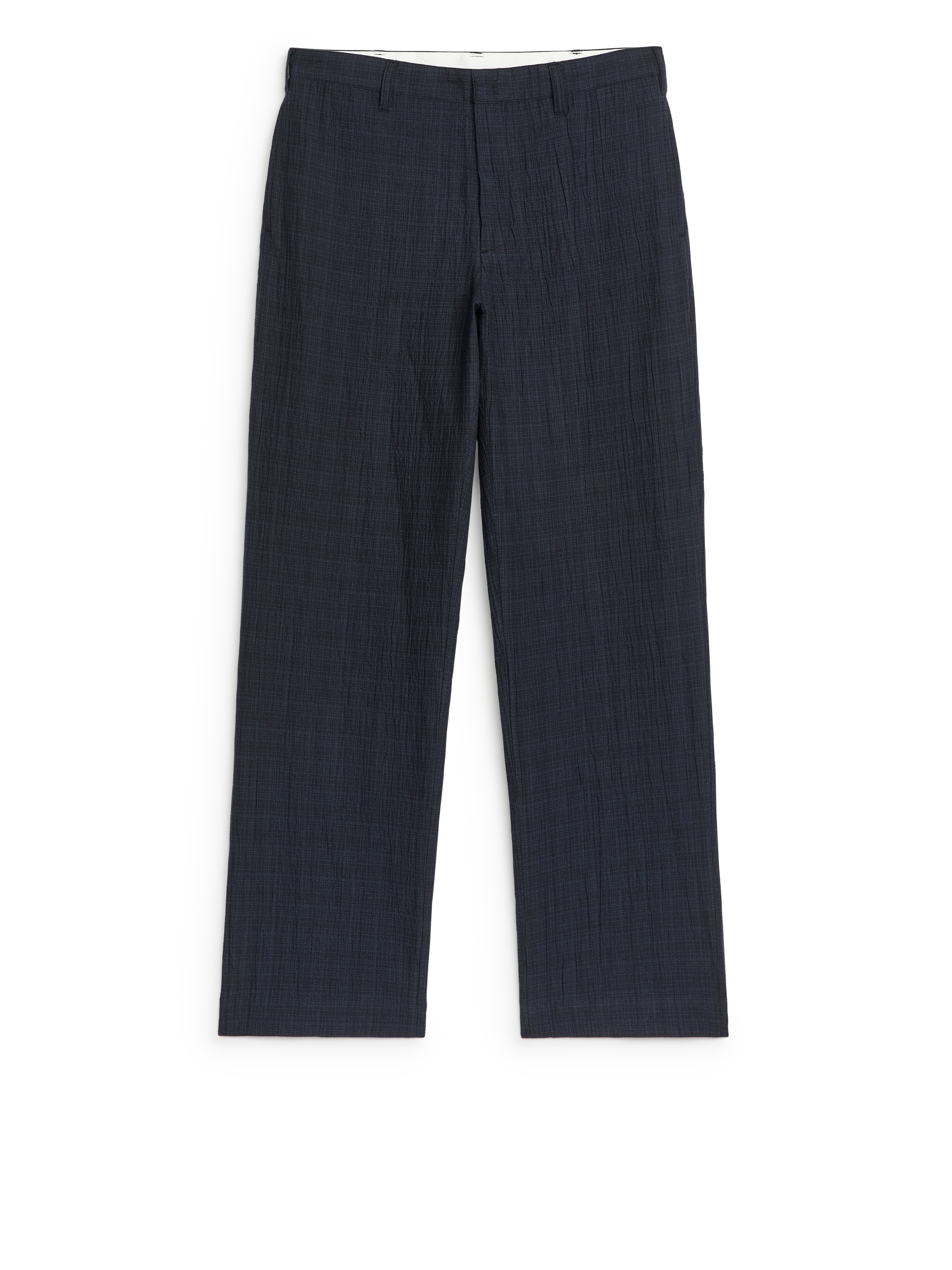 Pantaloni in seersucker - Blu scuro