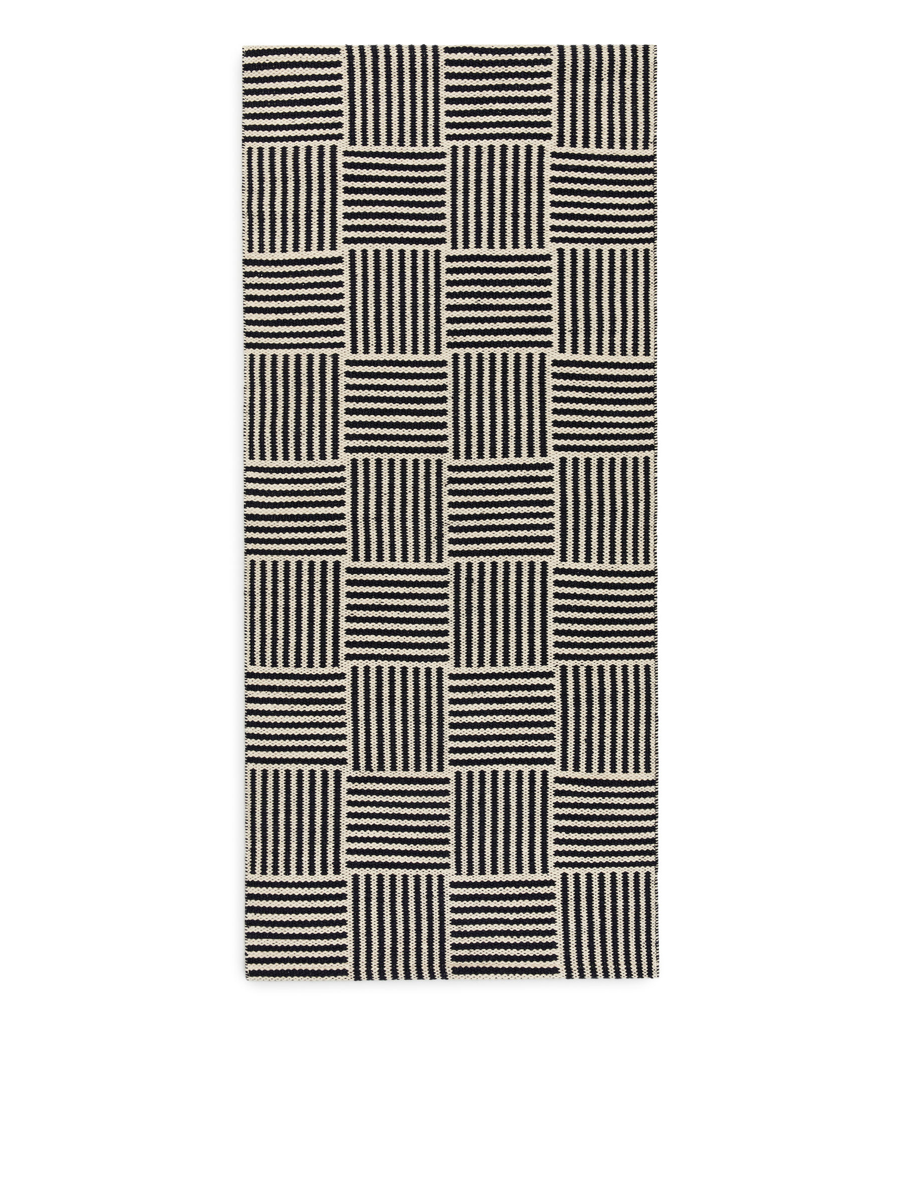 Läufer aus Baumwolle und Wolle, 84 x 190 cm - Cremeweiß/Schwarz - Haushaltswaren - StillMedia/DescriptiveStillLife - 2