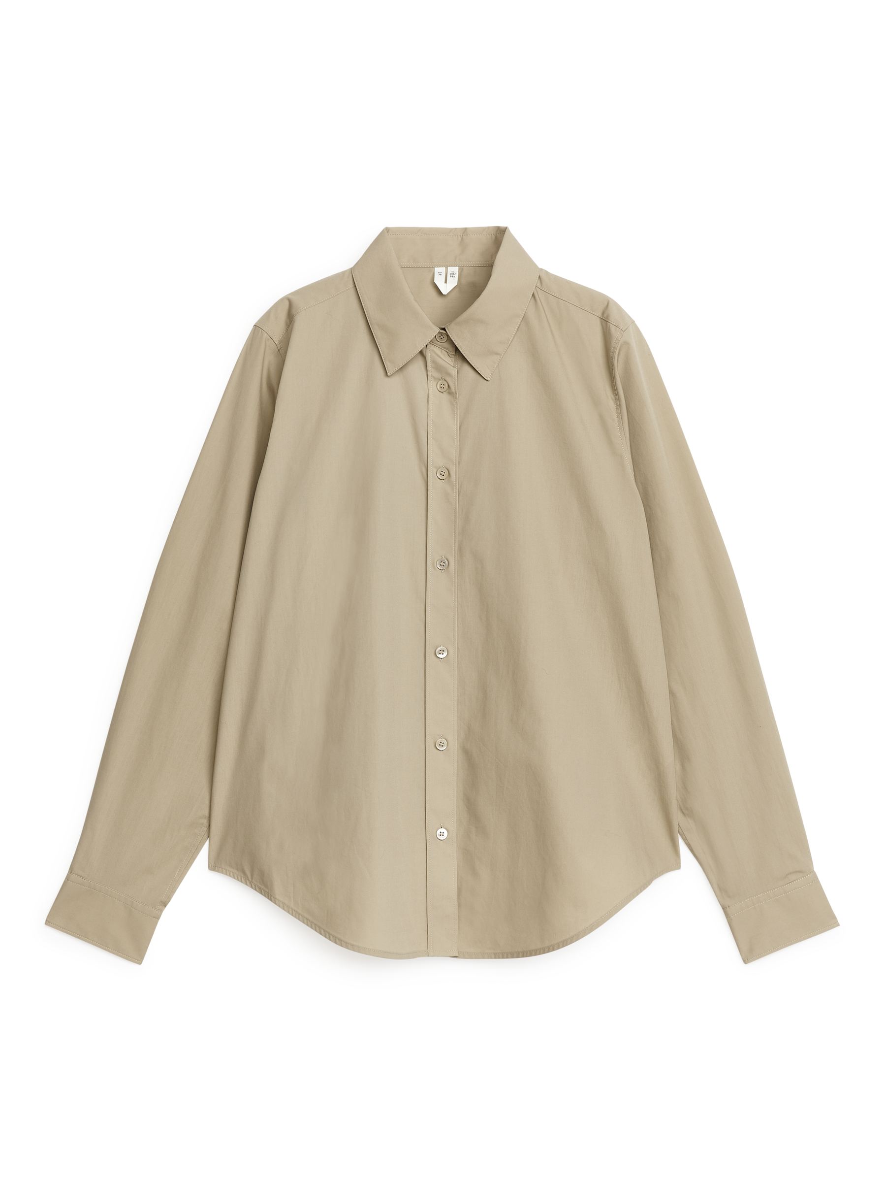 Straight Cut Poplin Shirt - Beige - Regular fit - Women - StillMedia/DescriptiveStillLife - 1