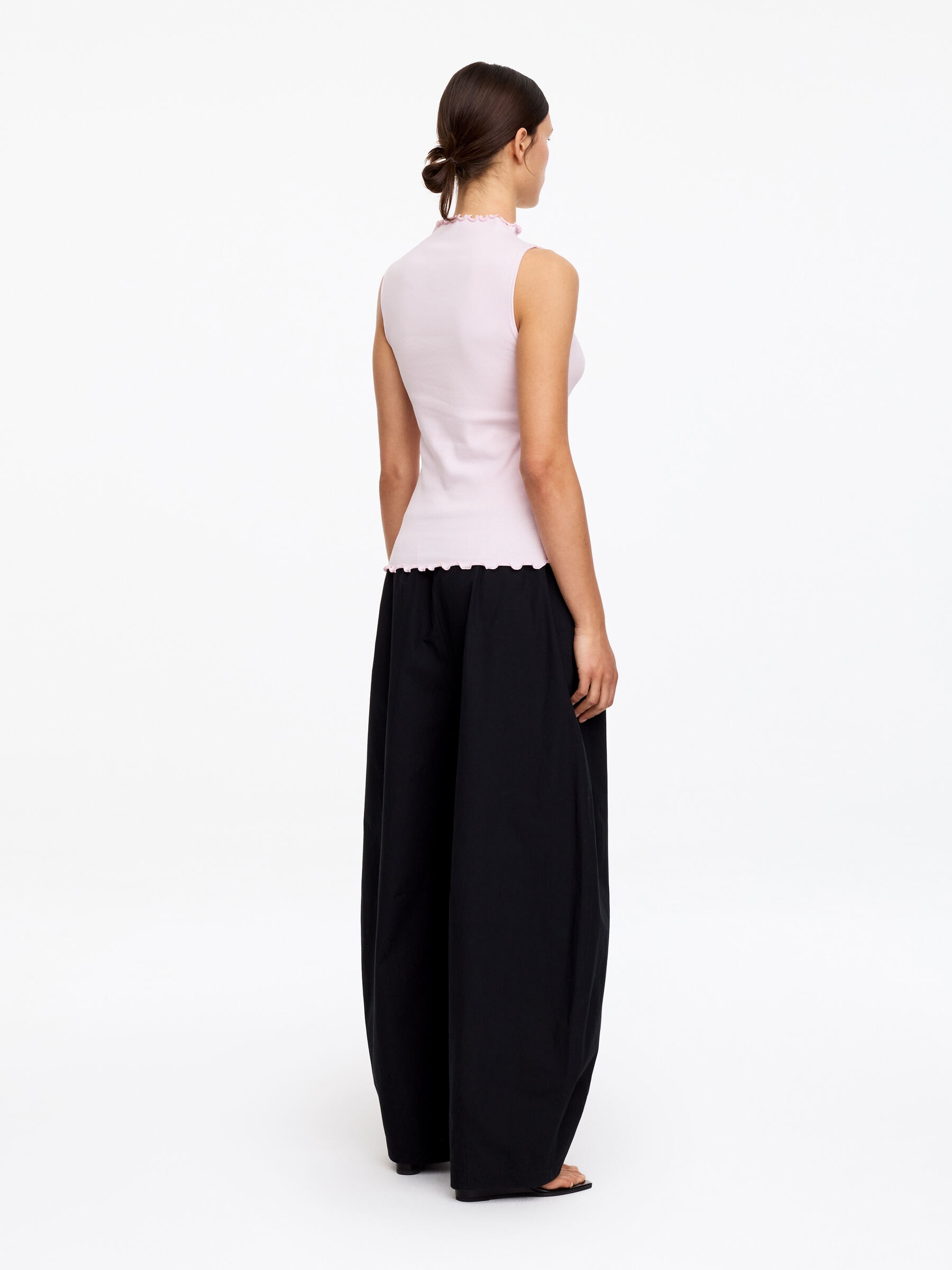 Haut côtelé à col montant - Rose clair - Slim fit - Femme - StillMedia/Lookbook - 4