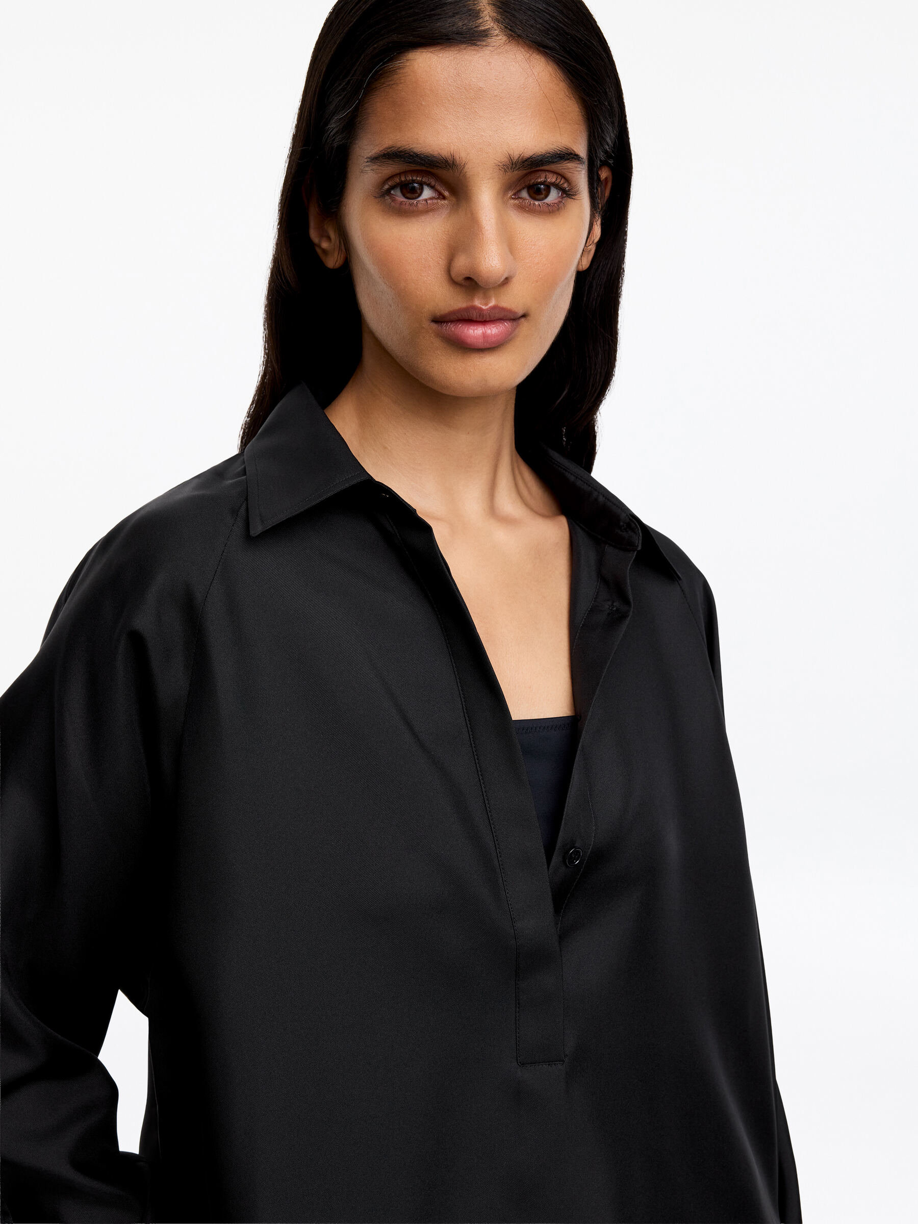 Hemd aus Seidentwill - Schwarz - Regular Fit - Women - StillMedia/Lookbook - 2