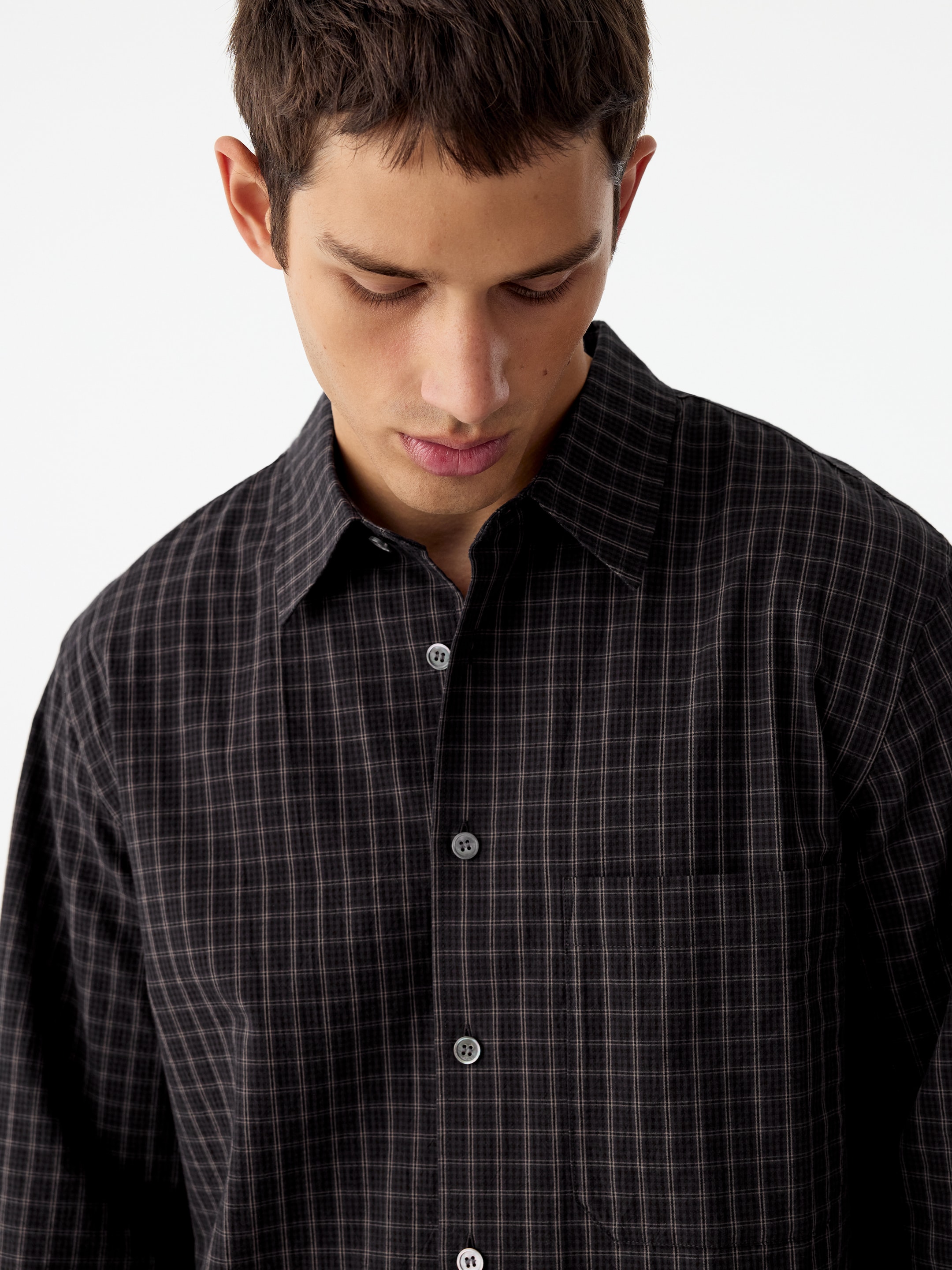 Locker geschnittenes Seersucker-Hemd - Braun/Karos - Relaxed Fit - men - StillMedia/Lookbook - 5