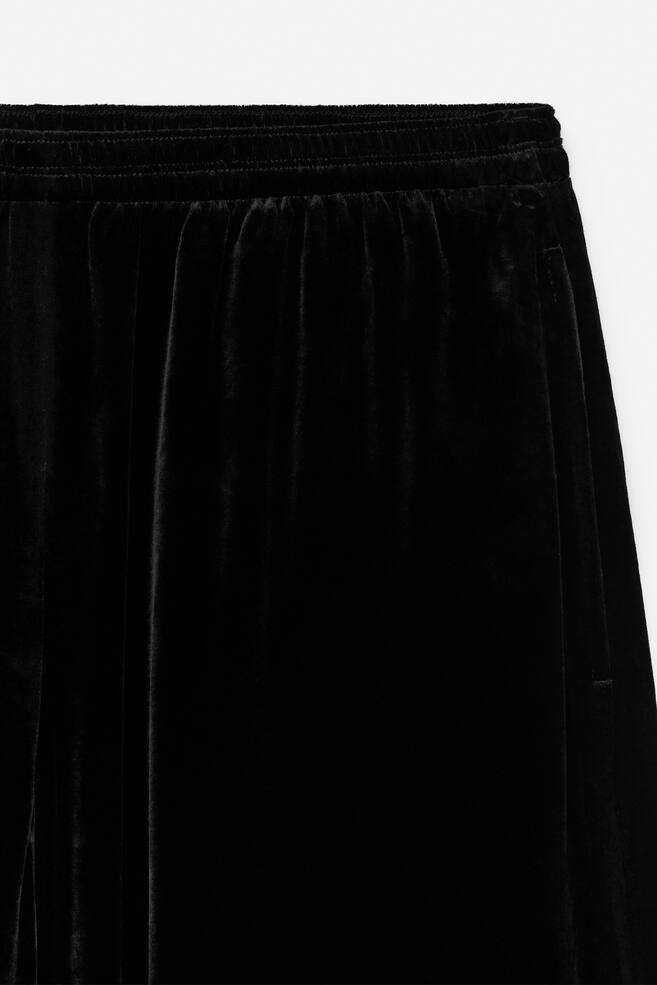 Fluid Velvet Trousers - Black - 1