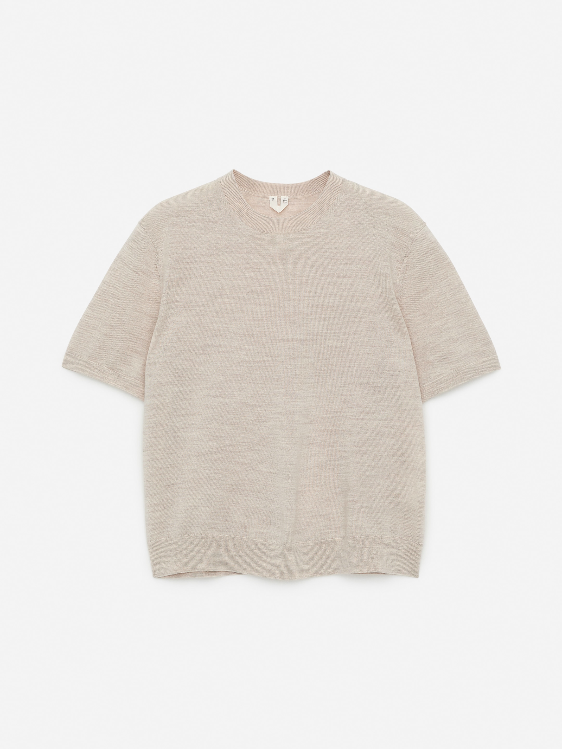 Visualizza immagine più grande: T-shirt in lana merino lavorata a maglia - Beige chiaro - DONNA | H&M IT 1