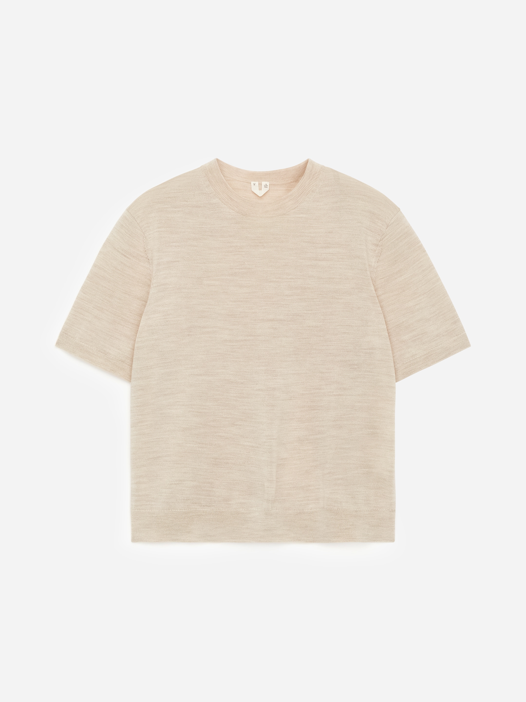 Knitted Merino Wool T-Shirt - Light Beige - Regular fit - Women - StillMedia/DescriptiveStillLife - 2