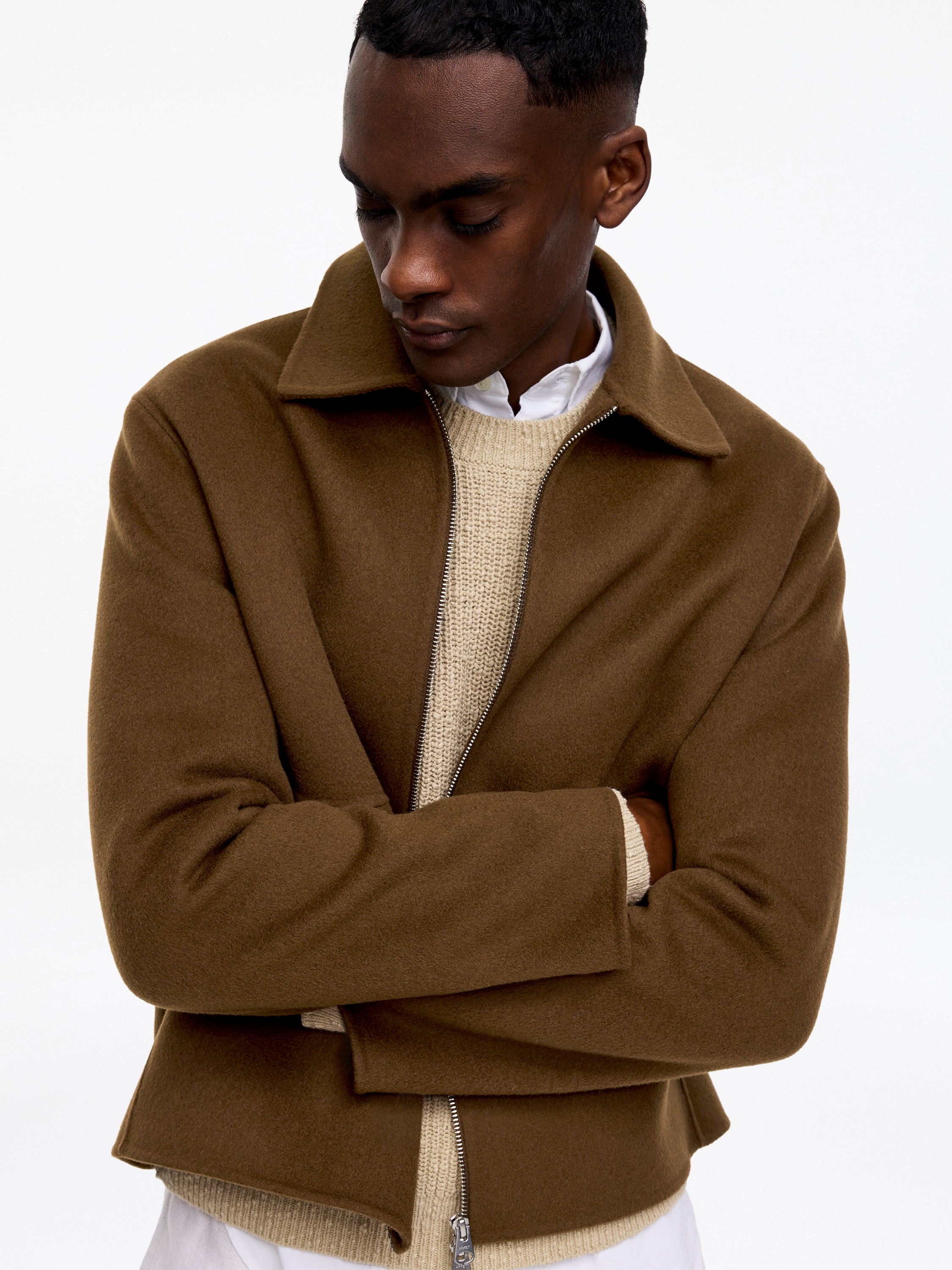 Wool Doublé Jacket – Fudge Brown – Men – ARKET GB