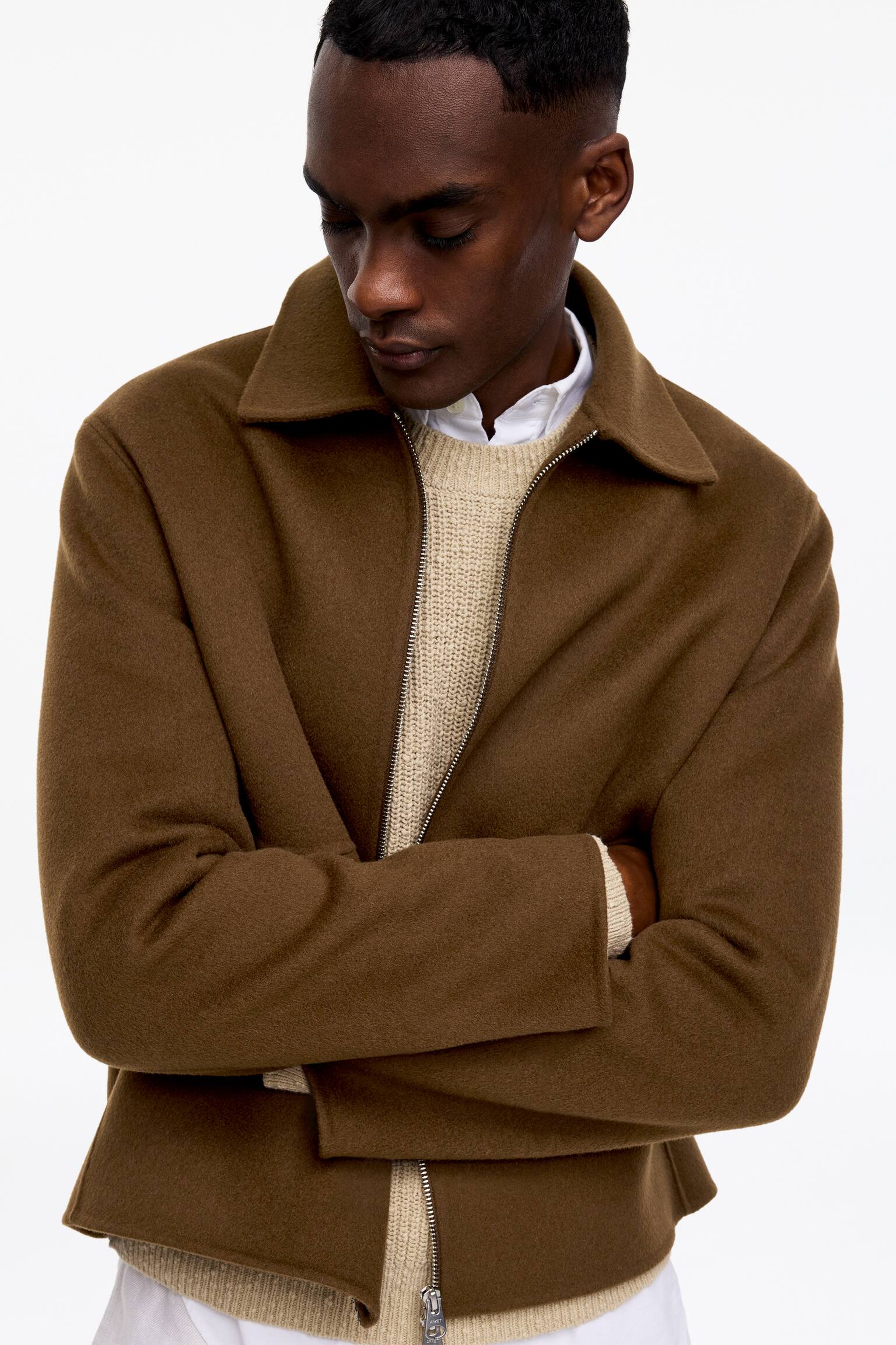 Chaqueta de lana de doble faz - Marrón fudge - 7