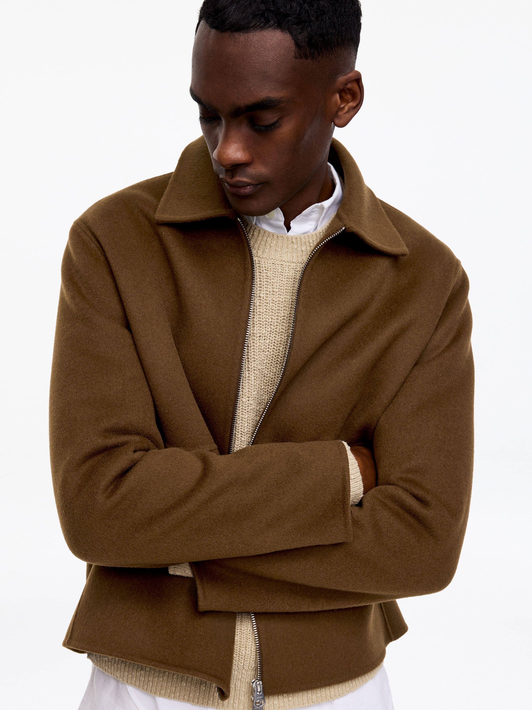 Wool Doublé Jacket – Fudge Brown – Men – ARKET DK